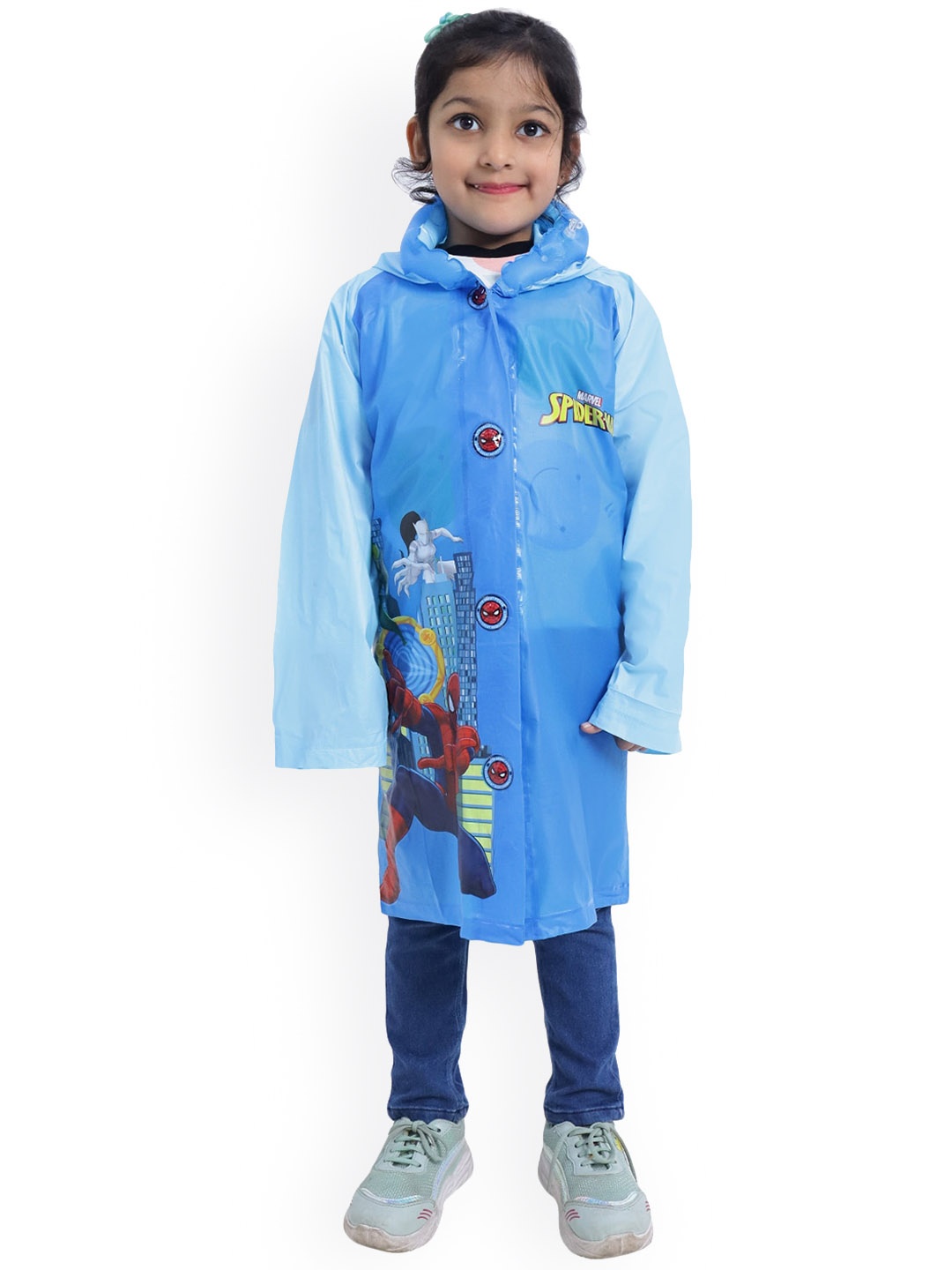 

Zacharias Girls PVC Waterproof Long Raincoat, Blue