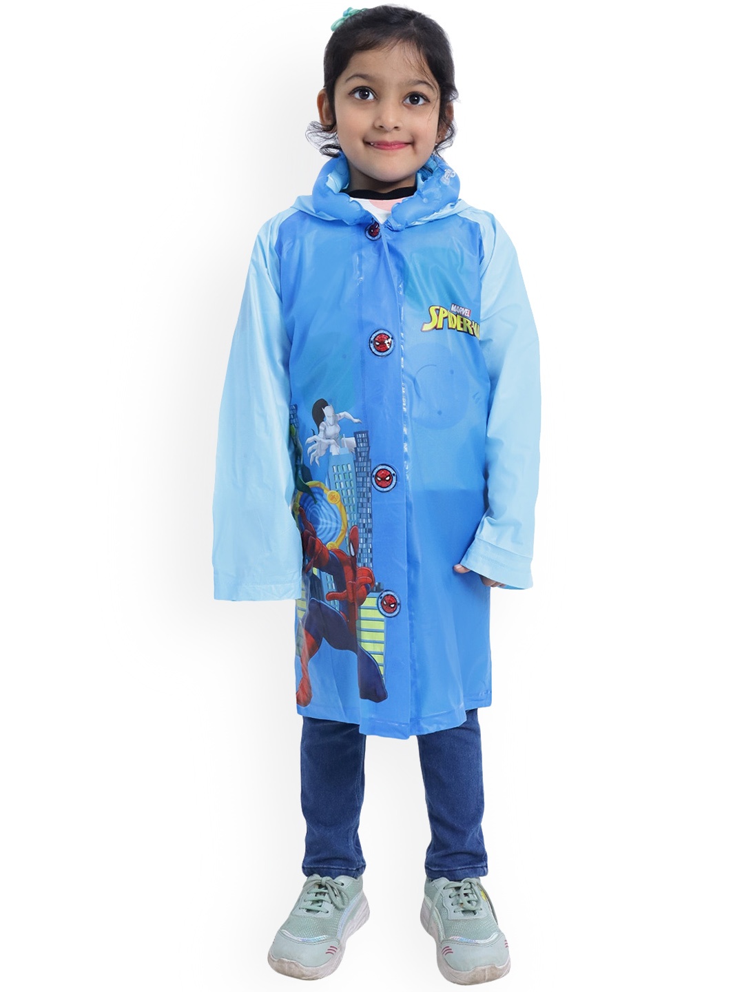 

Zacharias Girls Printed Waterproof Long Rain Jacket, Blue