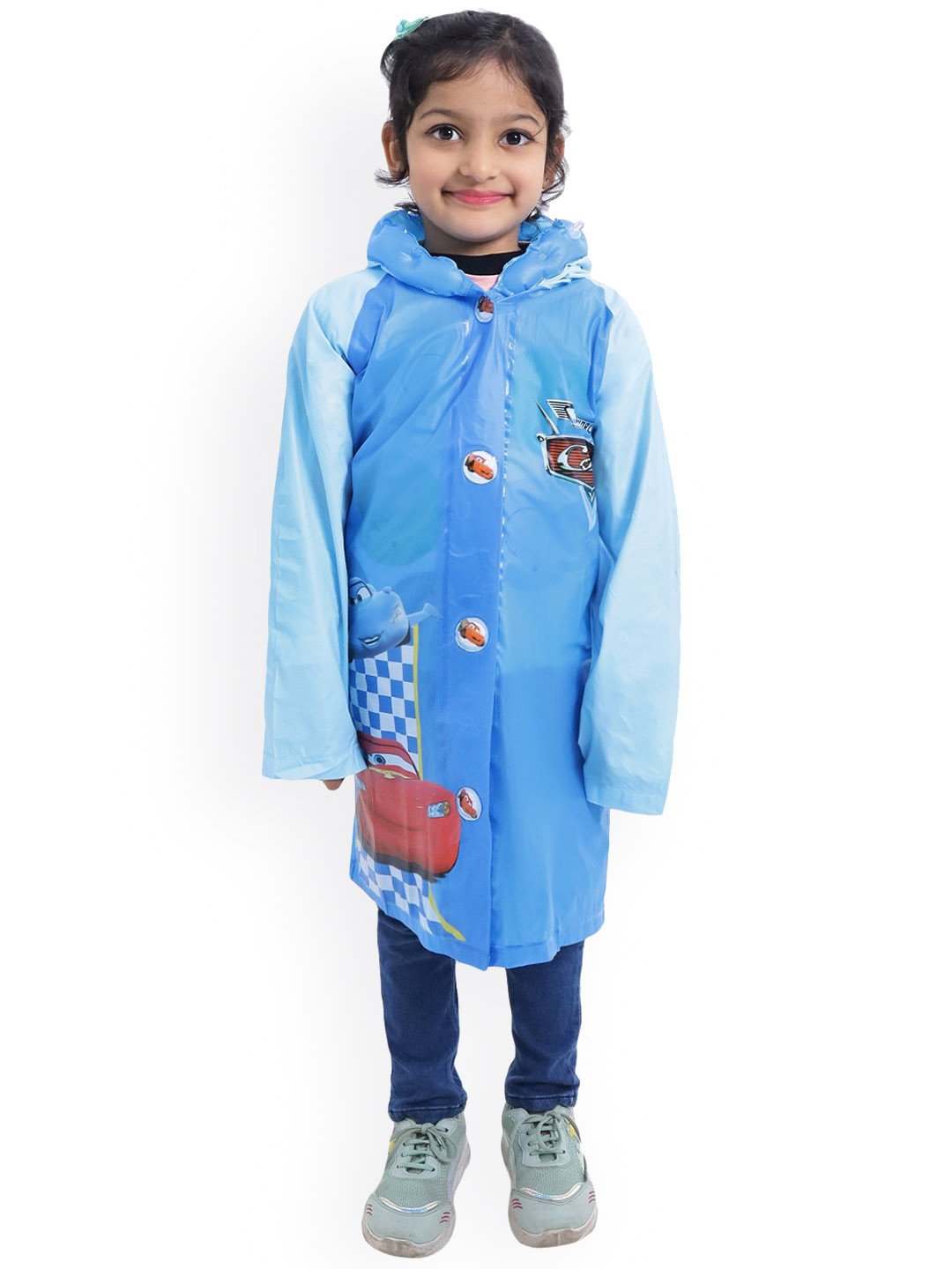 

Zacharias Girls Printed Waterproof Long Rain Jacket, Blue