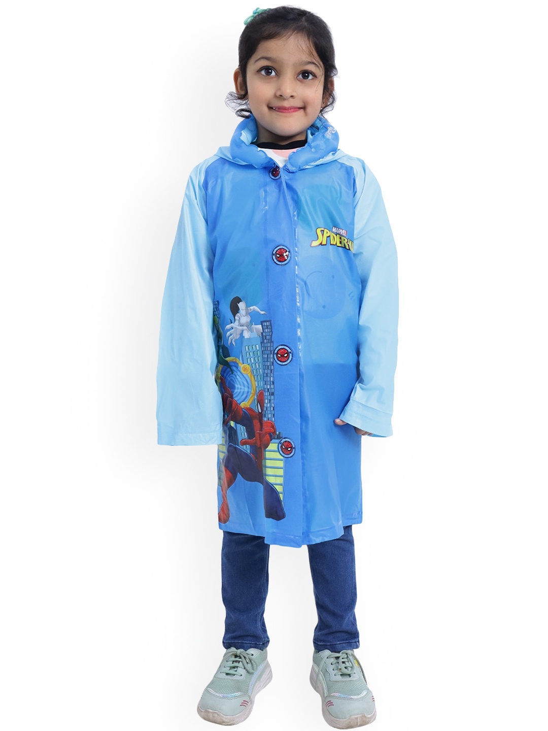 

Zacharias Girls Printed Waterproof Long Rain Jacket, Blue