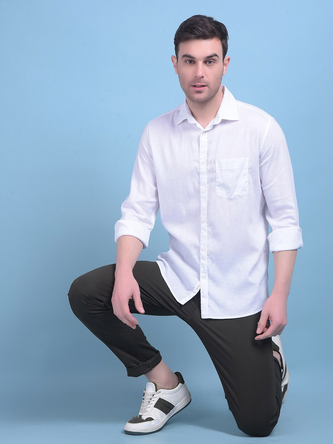 

Crimsoune Club Classic Slim Fit Casual Shirt, White
