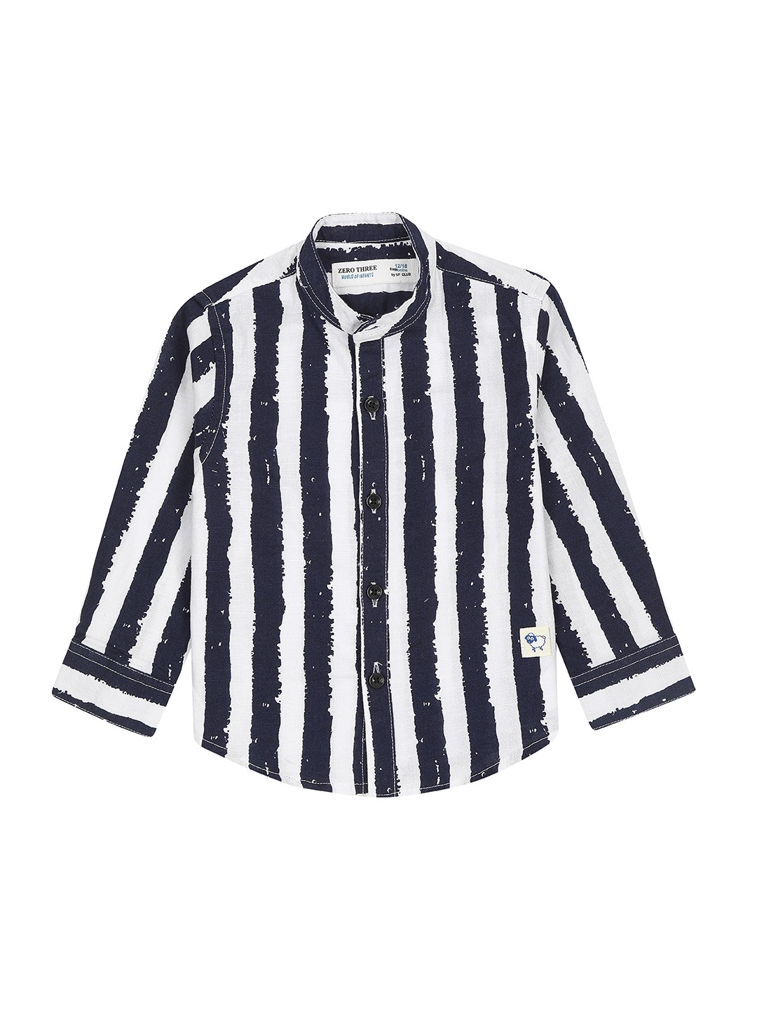 

ZERO THREE Infants Boys Comfort Striped Cotton Casual Shirt, Black