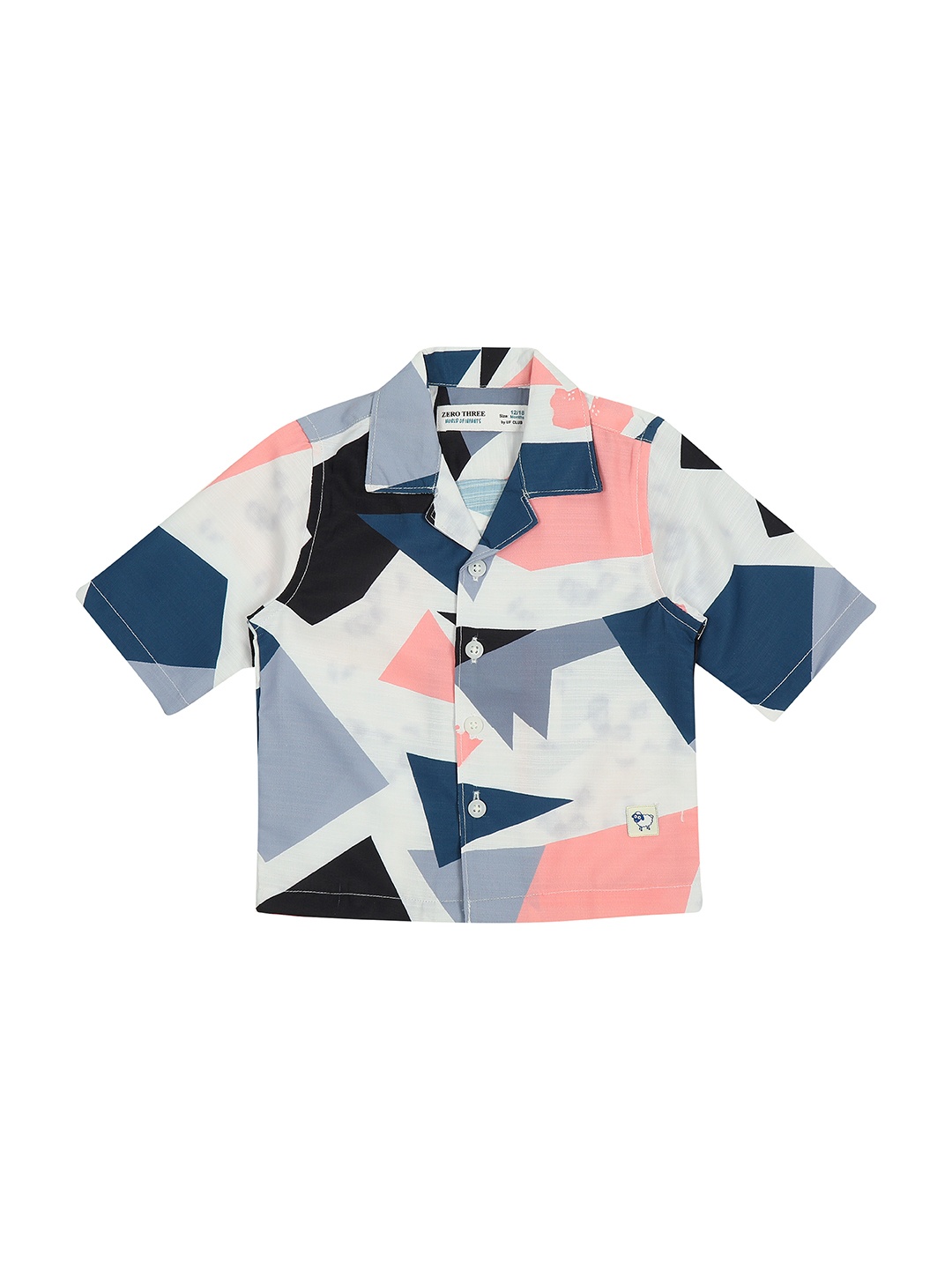 

ZERO THREE Infants Boys Comfort Geometric Printed Cotton Casual Shirt, White