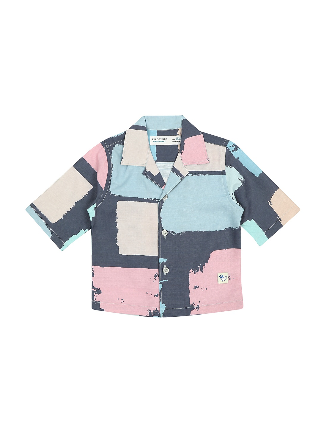 

ZERO THREE Infants Boys Comfort Geometric Printed Cotton Casual Shirt, White