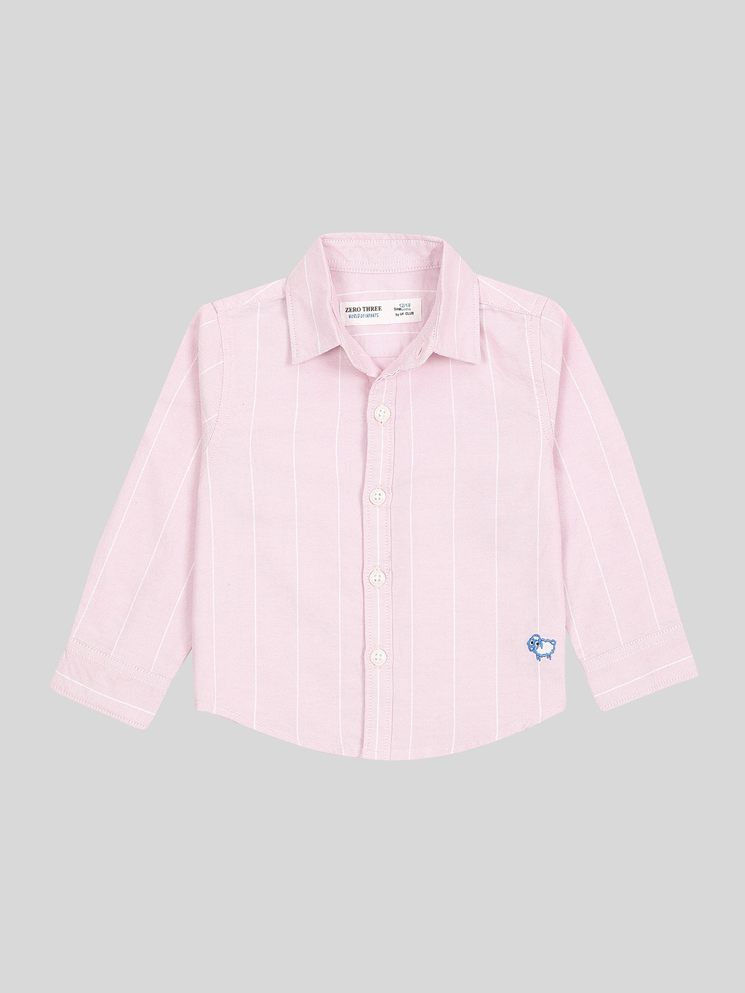 

ZERO THREE Infants Boys Comfort Striped Cotton Casual Shirt, Pink