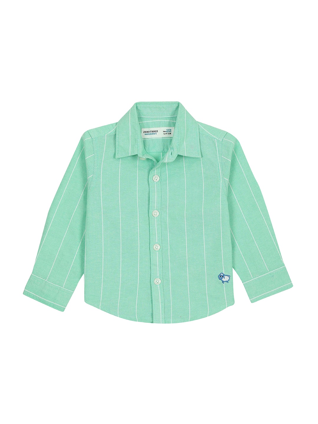 

ZERO THREE Infant Boys Comfort Striped Cotton Casual Shirt, Sea green