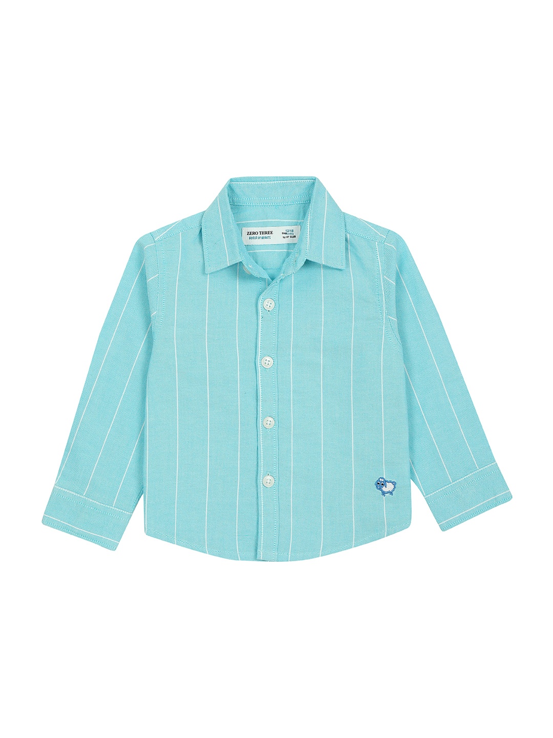 

ZERO THREE Infants Boys Comfort Striped Cotton Casual Shirt, Blue