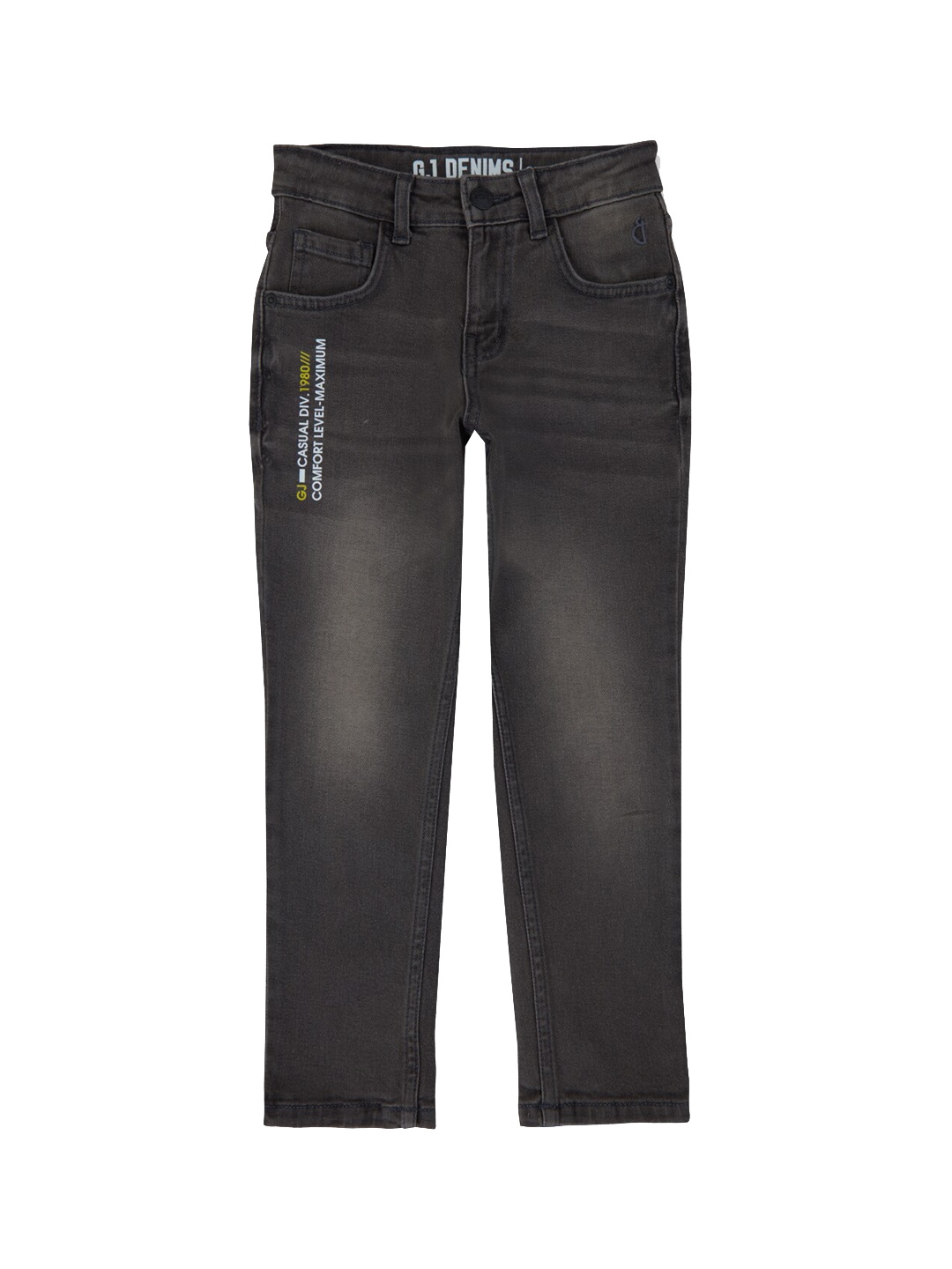 

Gini and Jony Boys Clean Look Mid-Rise Light Fade Cotton Jeans, Black