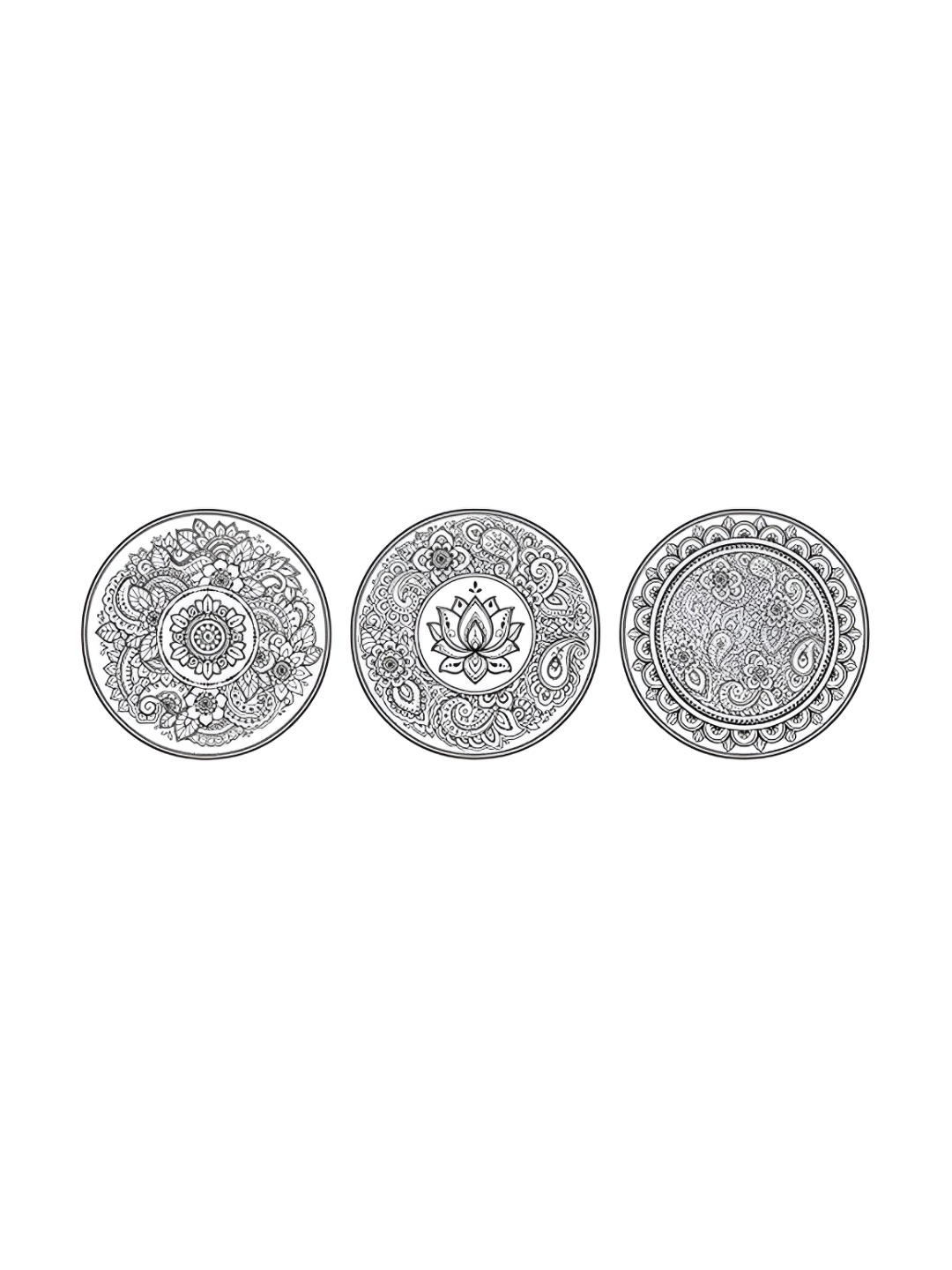 

REAL ART White & Black 3 Pcs Ceramic Wall Plates