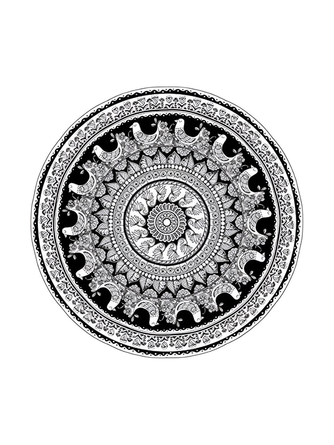 

REAL ART Black & White Ceramic Wall Plate