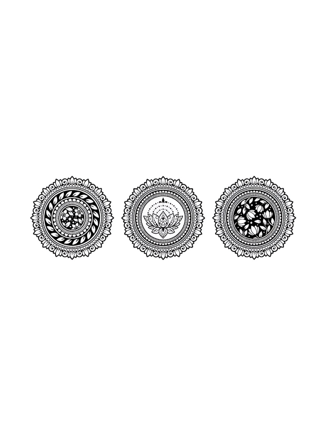 REAL ART White & Black 3 Pcs Ceramic Wall Plates