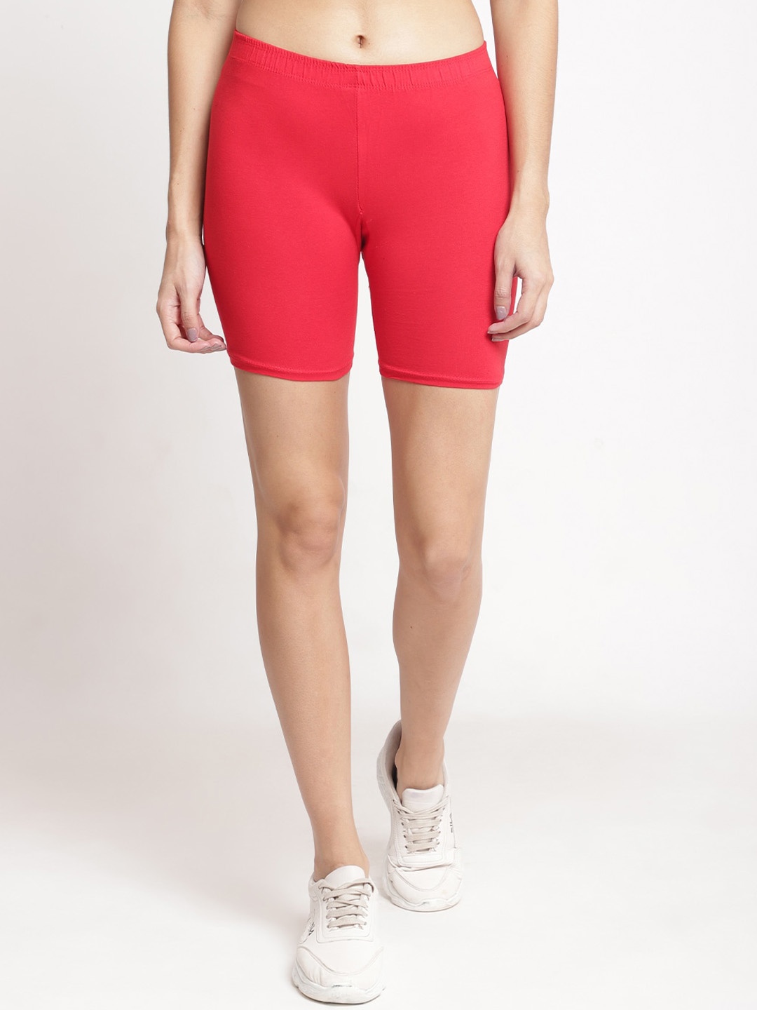 

GRACIT Women Skinny Fit Sports Shorts, Red