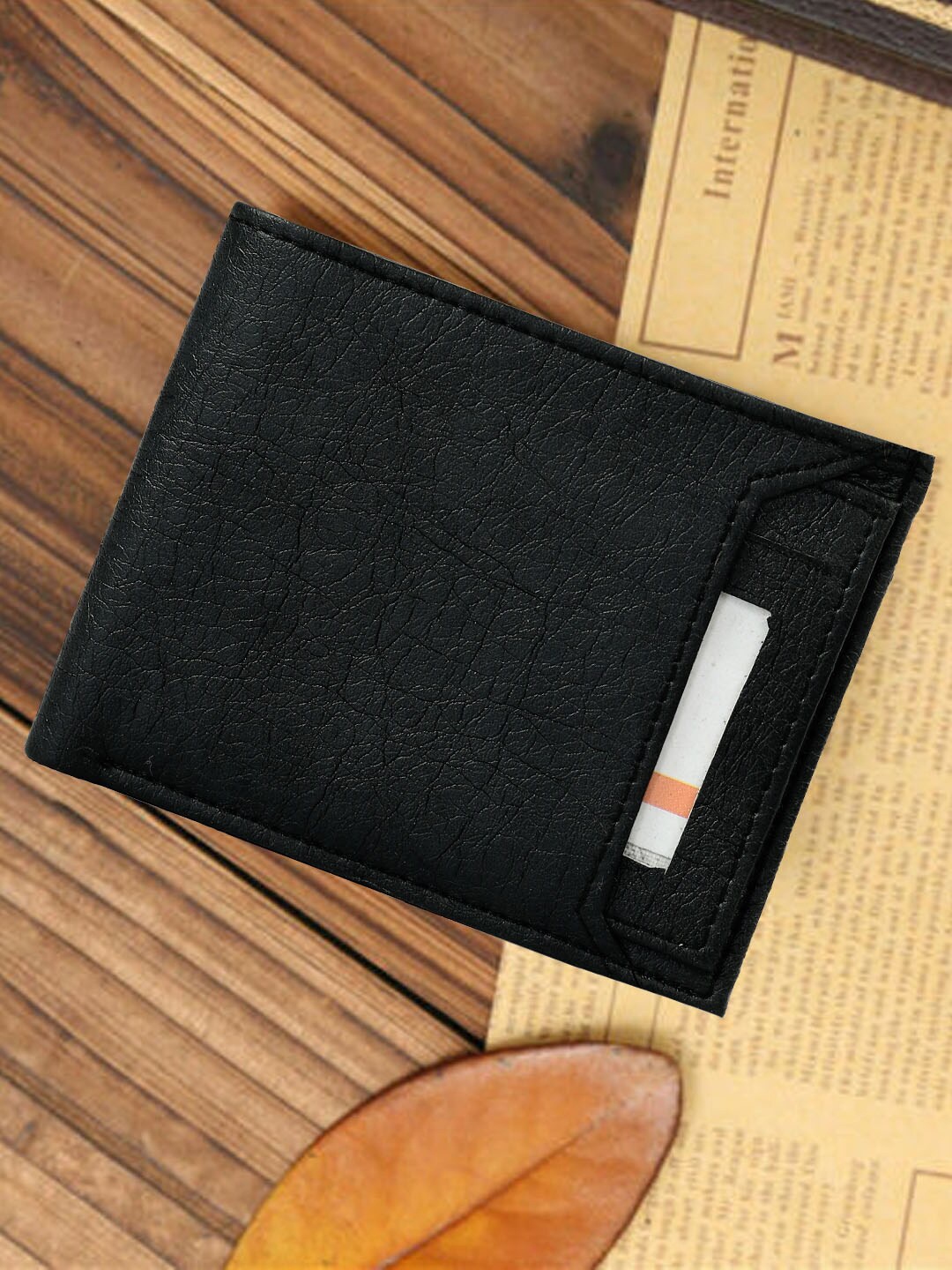 

The Roadster Lifestyle Co Men Two Fold Wallet, Black