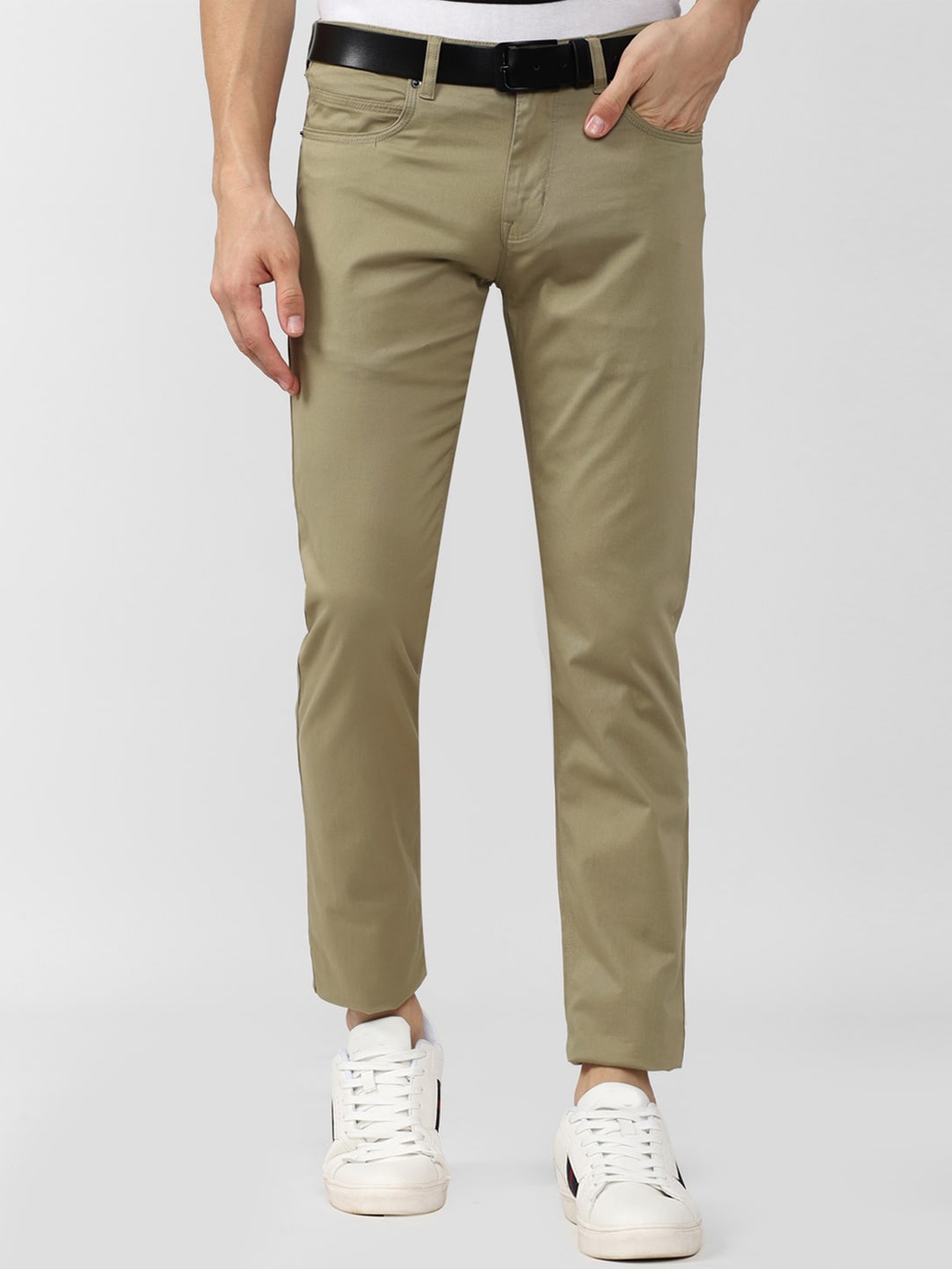 

Peter England Casuals Men Skinny Fit Cotton Chinos Trousers, Khaki
