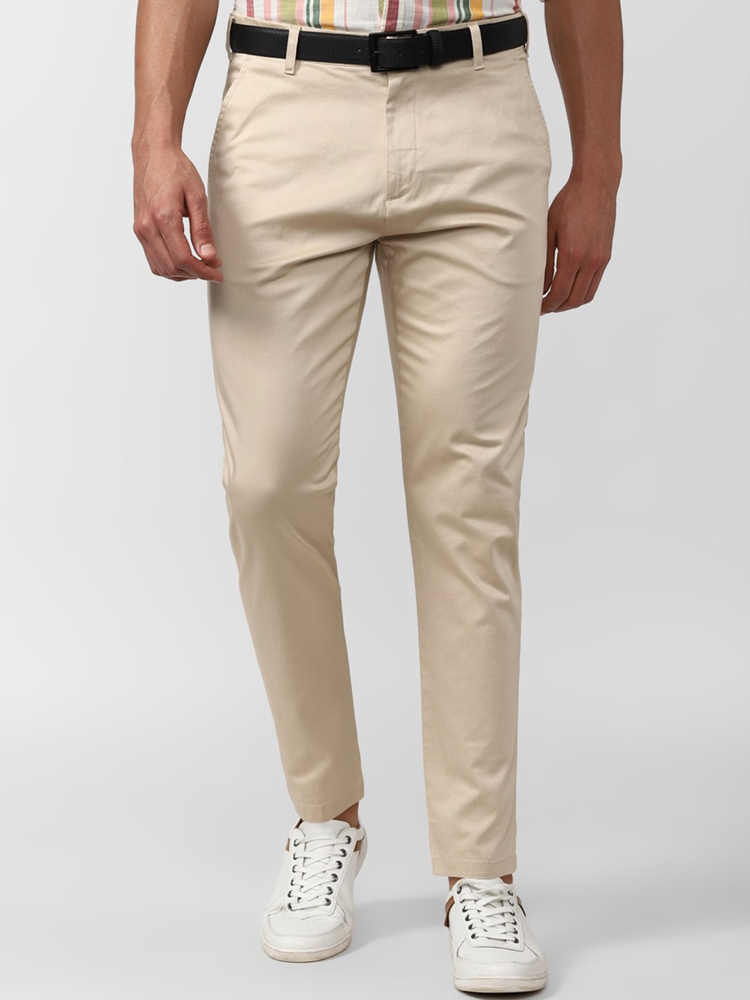 

Peter England Casuals Men Cotton Chinos Trousers, Beige