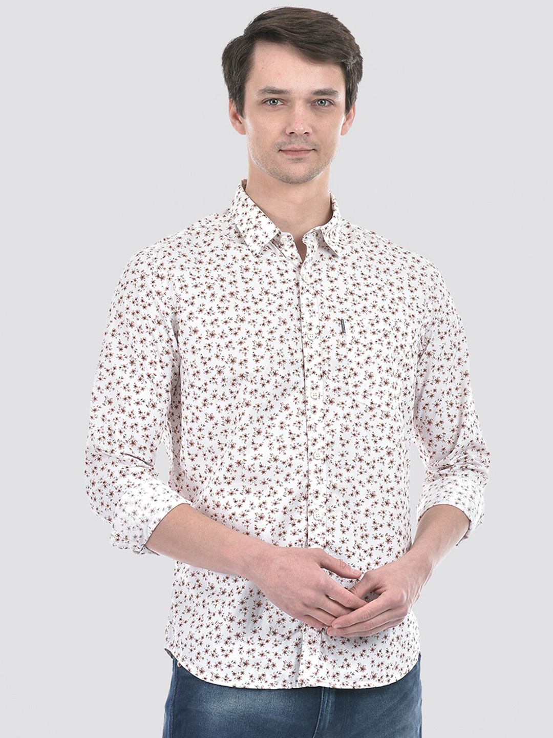 

Numero Uno Men Printed Slim Fit Shirt, White