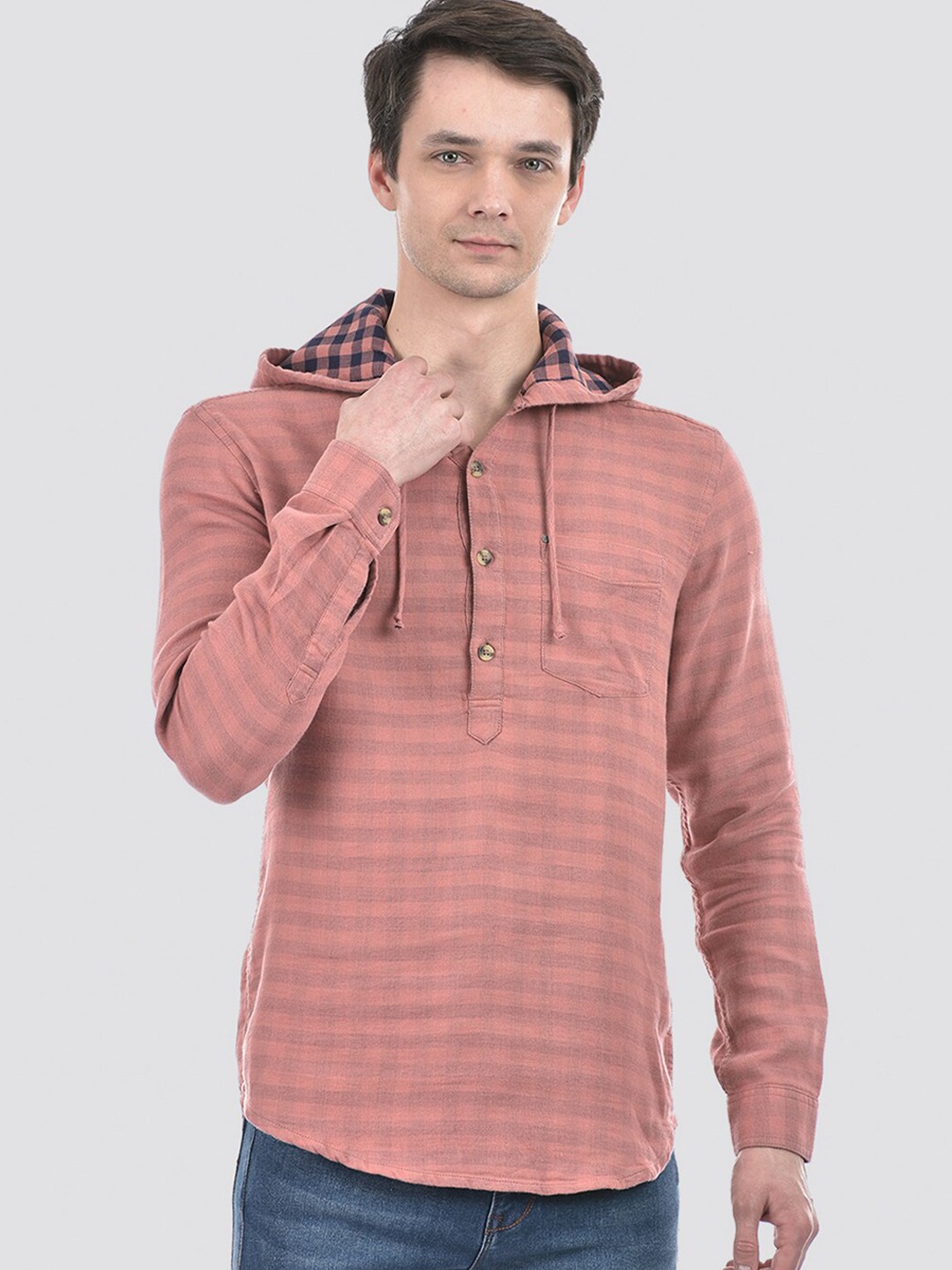 

Numero Uno Men Checkered Regular Fit Shirt, Pink