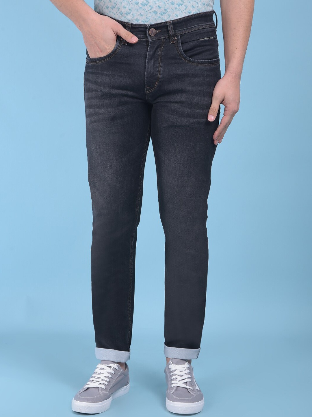 

Crimsoune Club Men Slim Fit Clean Look Stretchable Jeans, Grey