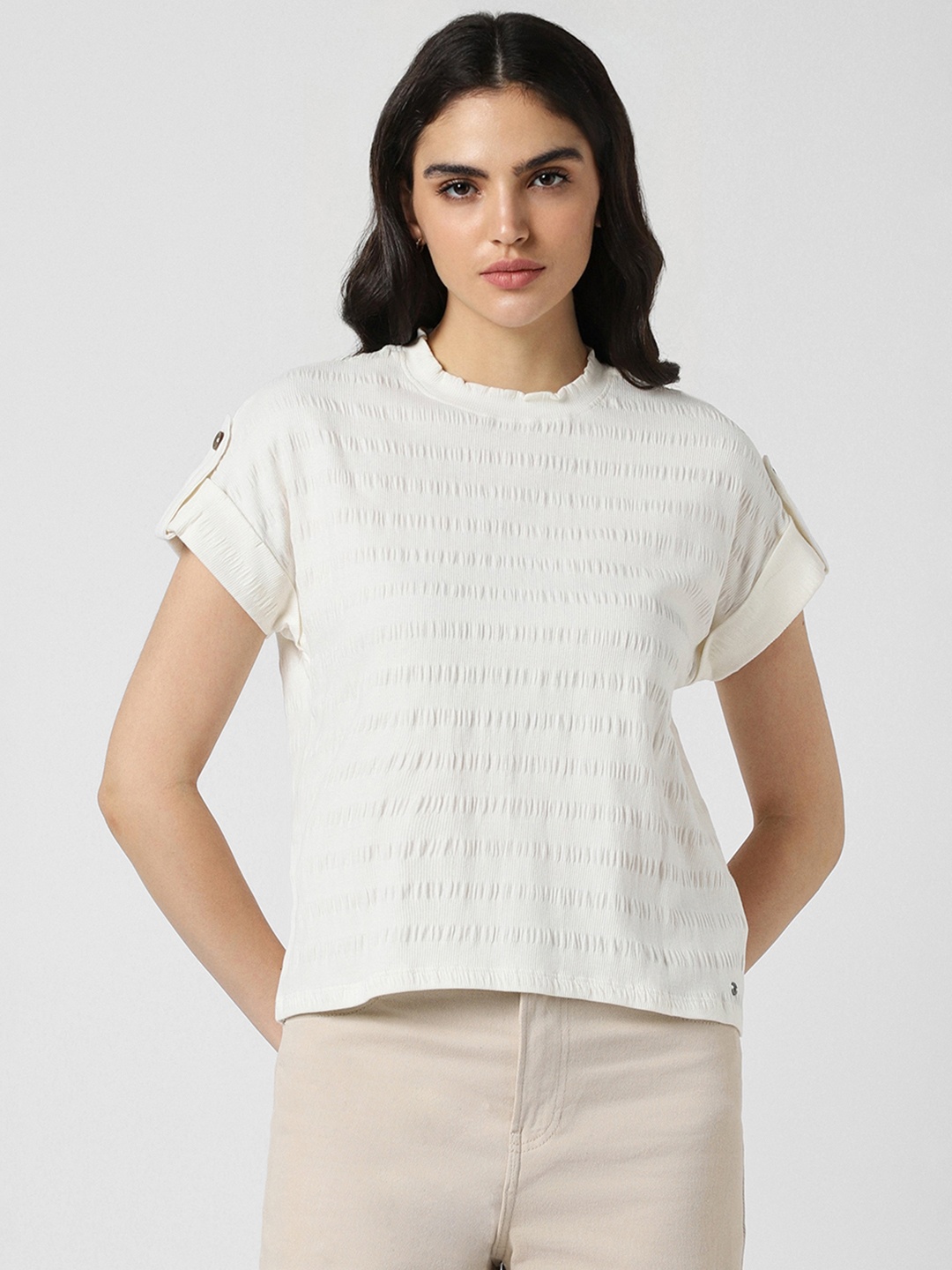 

Van Heusen Woman Extended Sleeves Cotton Top, White