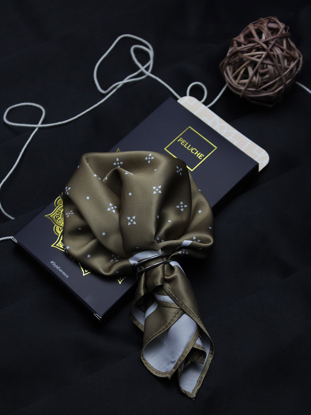 

PELUCHE Printed Pocket Squares, Beige