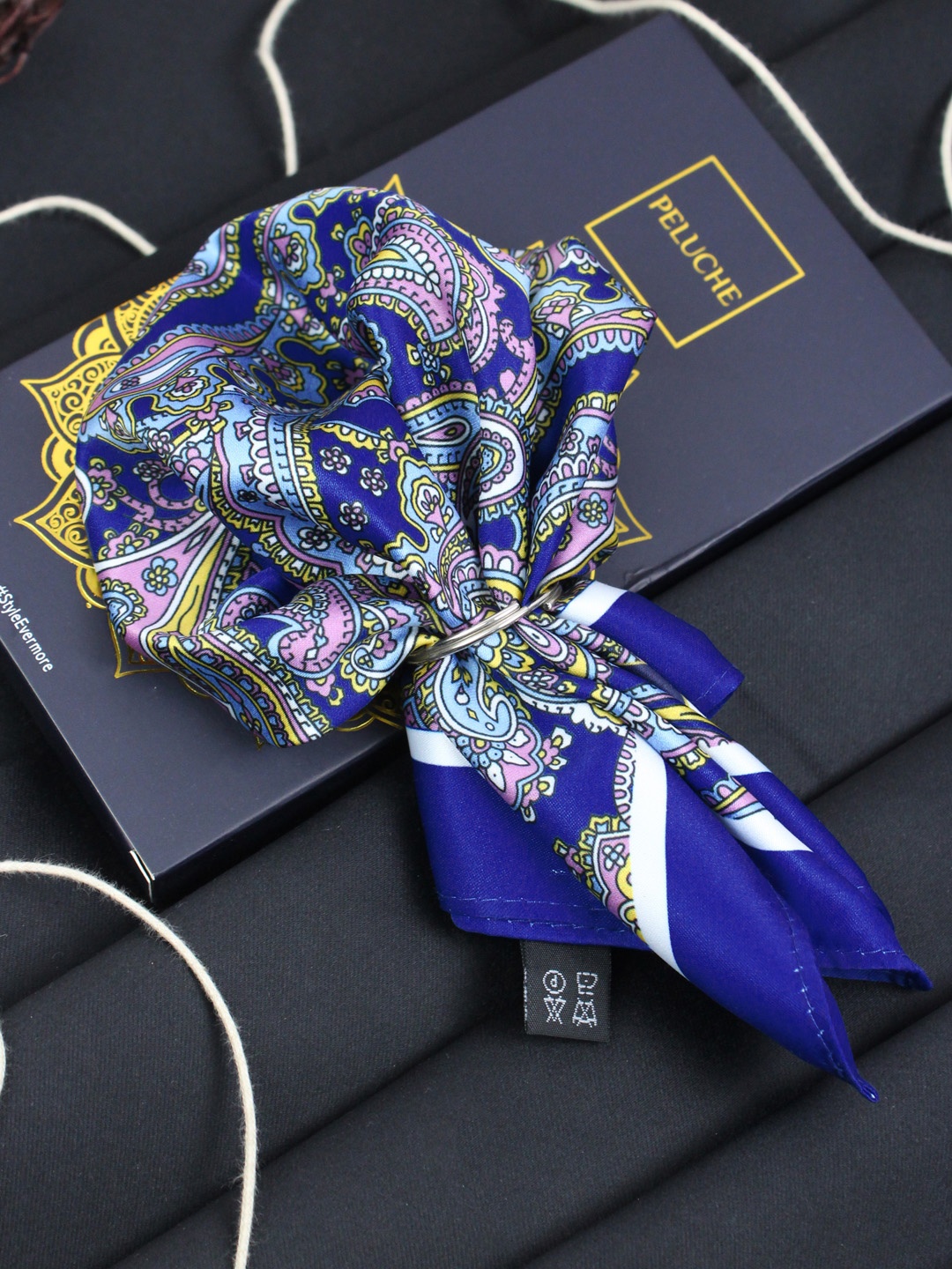 

PELUCHE Printed Pocket Squares, Blue