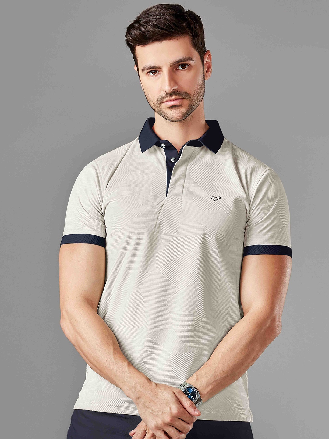 

HAMPTONS Contrast Collar Polo Tshirt, Cream