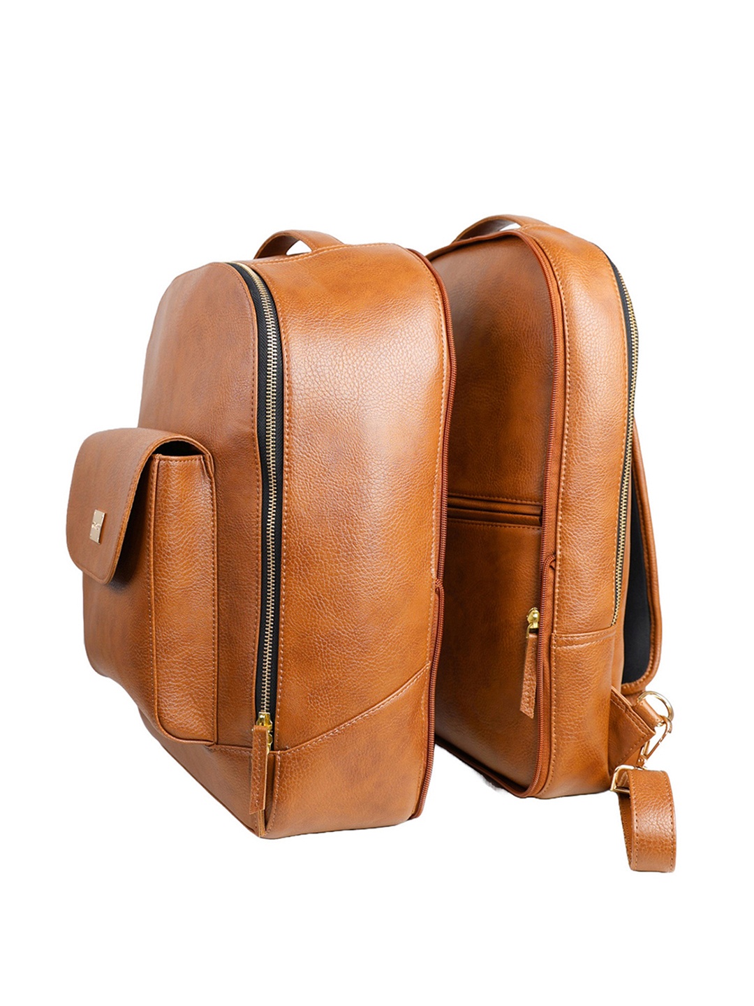 

RASHKI Unisex Brand Logo Backpack with USB Charging Port, Tan
