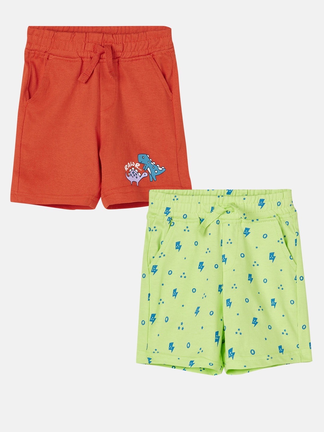

Juniors by Lifestyle Boys Pack of 2 Printed Pure Cotton Shorts, Rust