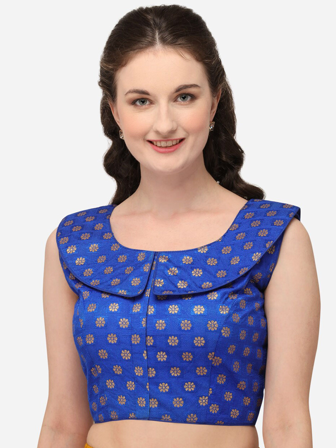 

KALINI Embroidered Saree Blouse, Blue