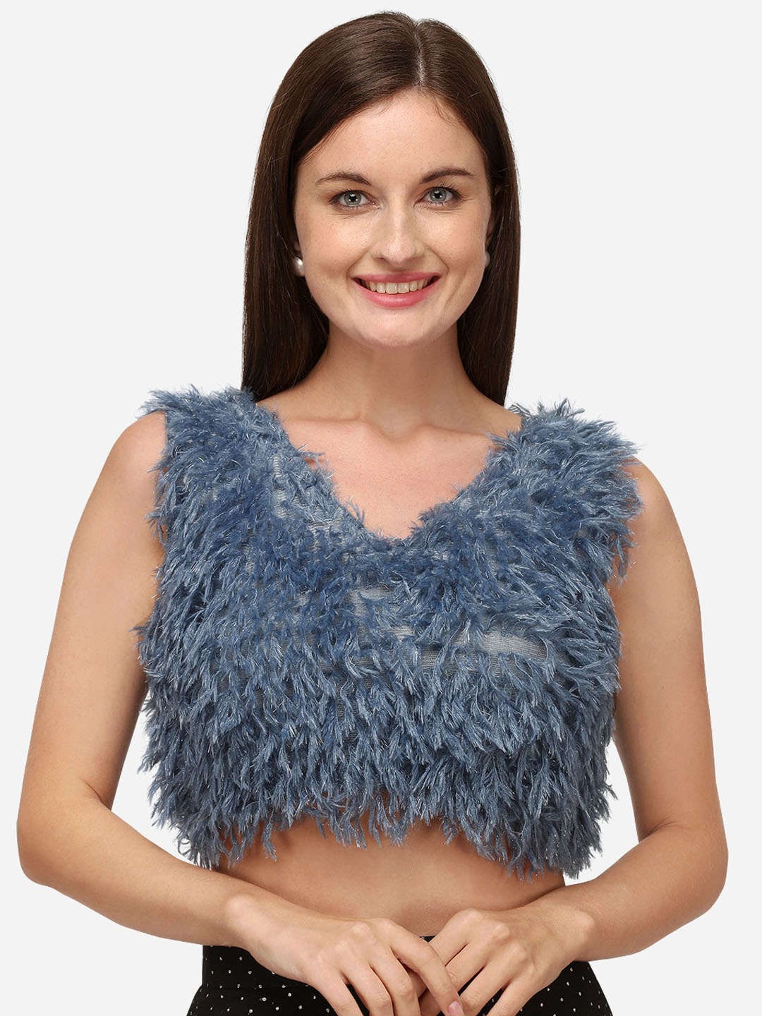 

KALINI V-Neck Saree Blouse, Grey