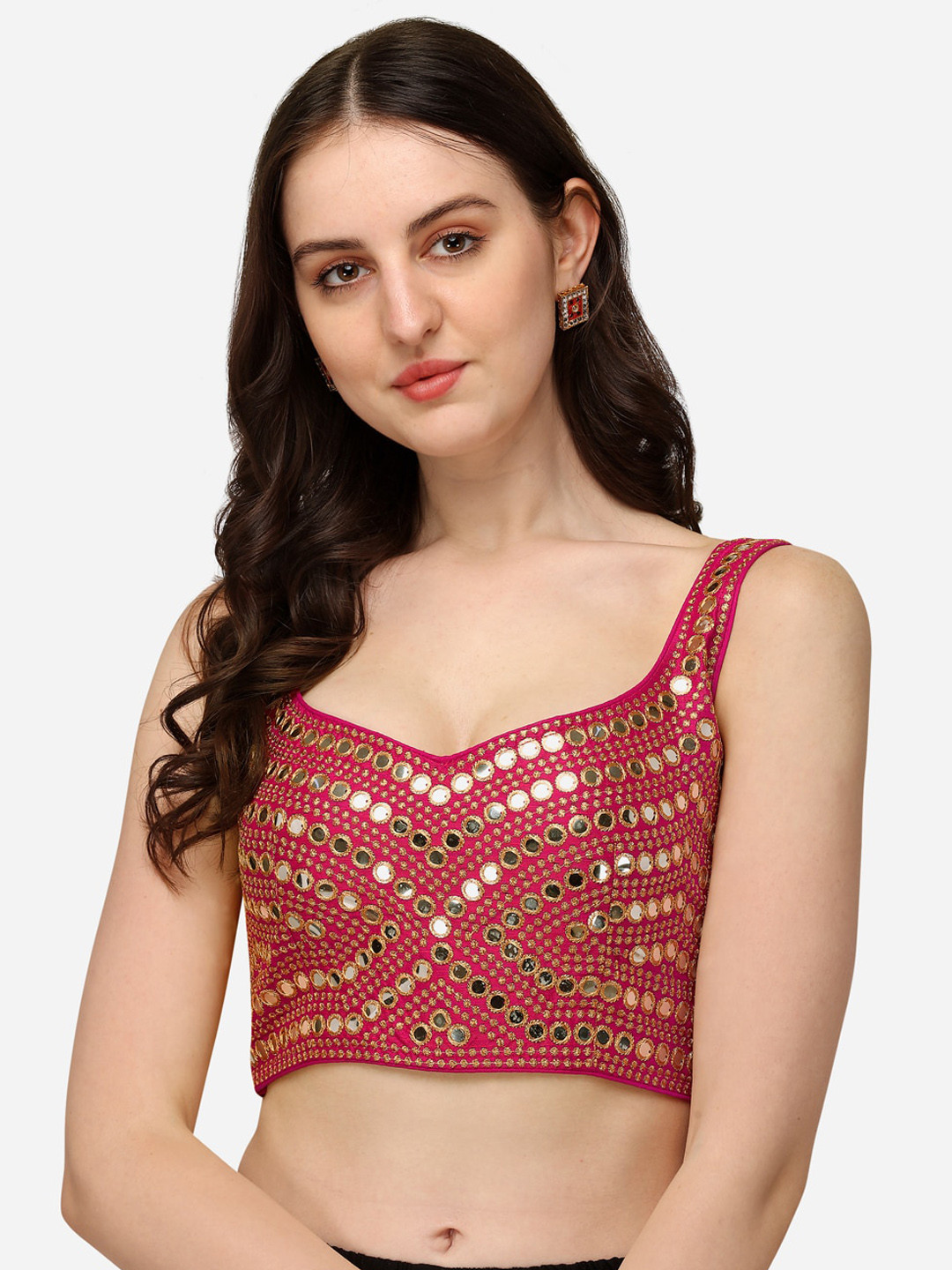 

KALINI Embroidered Saree Blouse, Pink