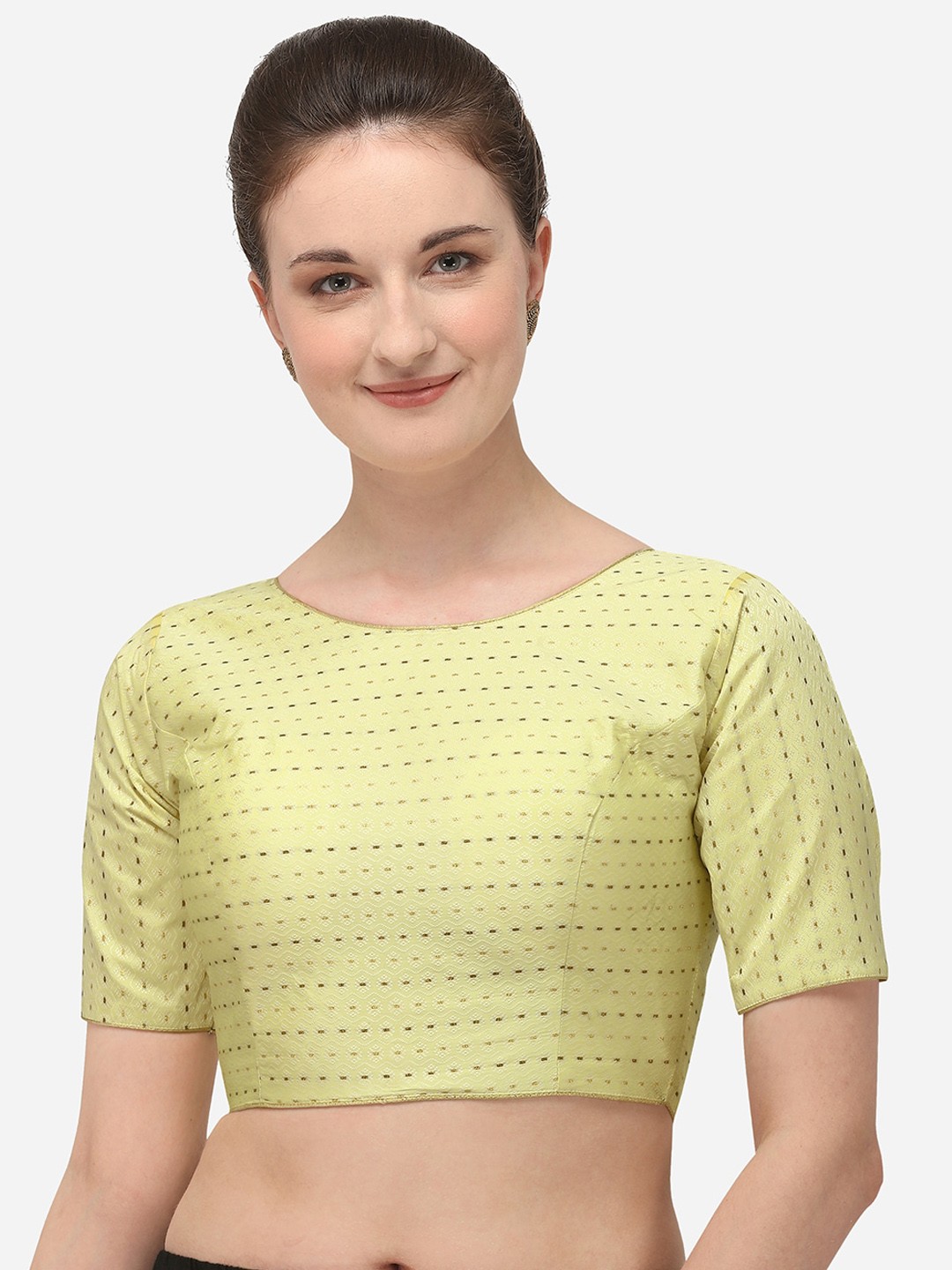 

KALINI Printed Saree Blouse, Off white