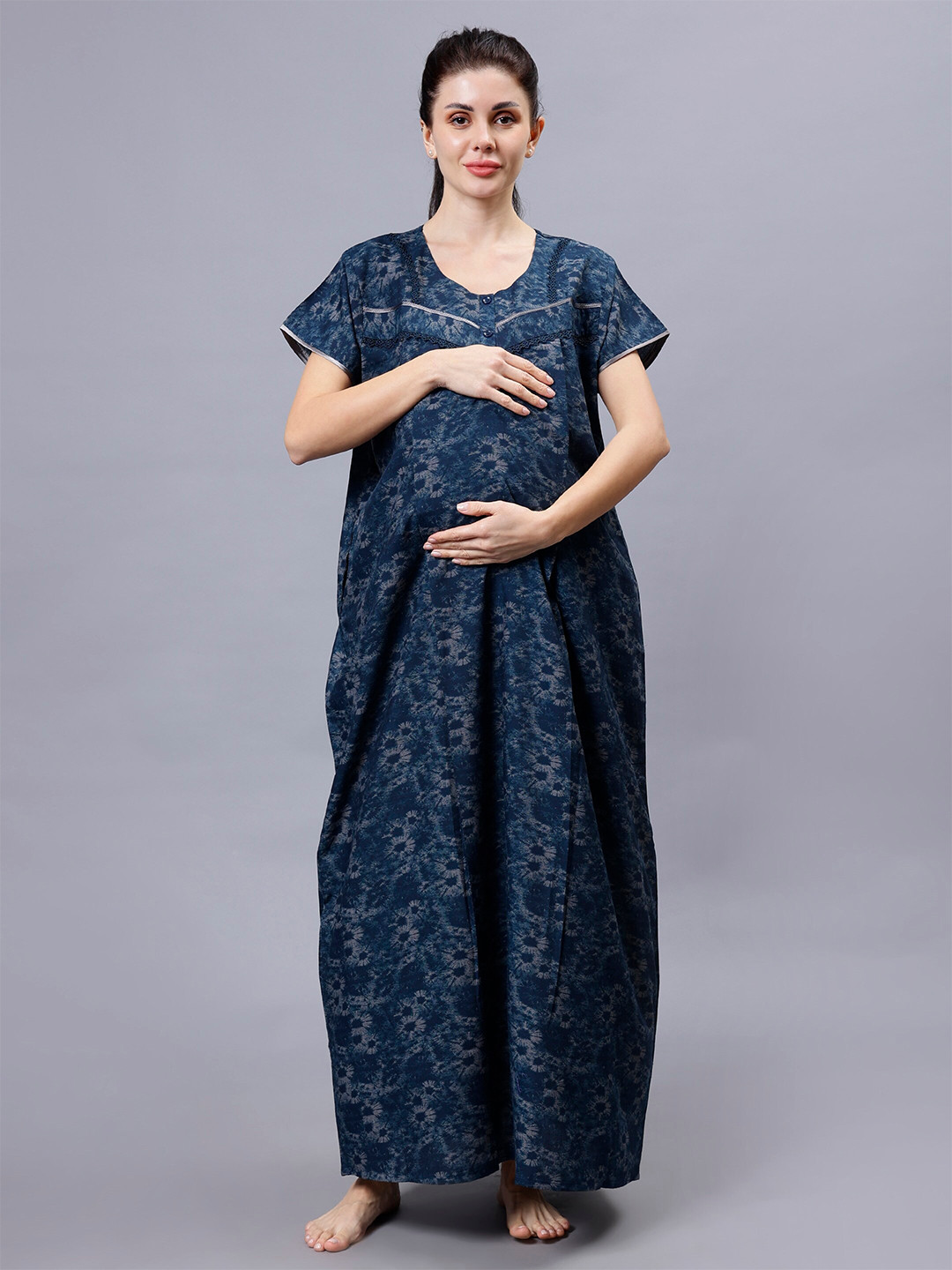 

NIGHTSPREE Printed Maxi Nightdress, Blue