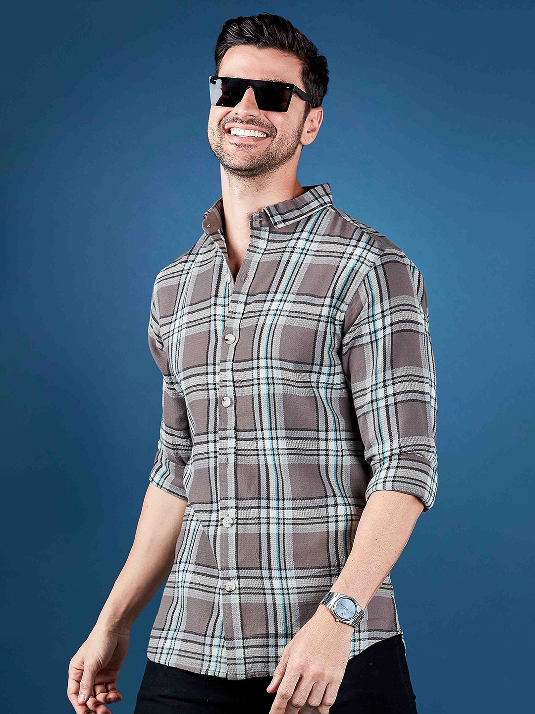

HAMPTONS Pure Cotton Brushed Effect Flannel Casual Shirt, Grey