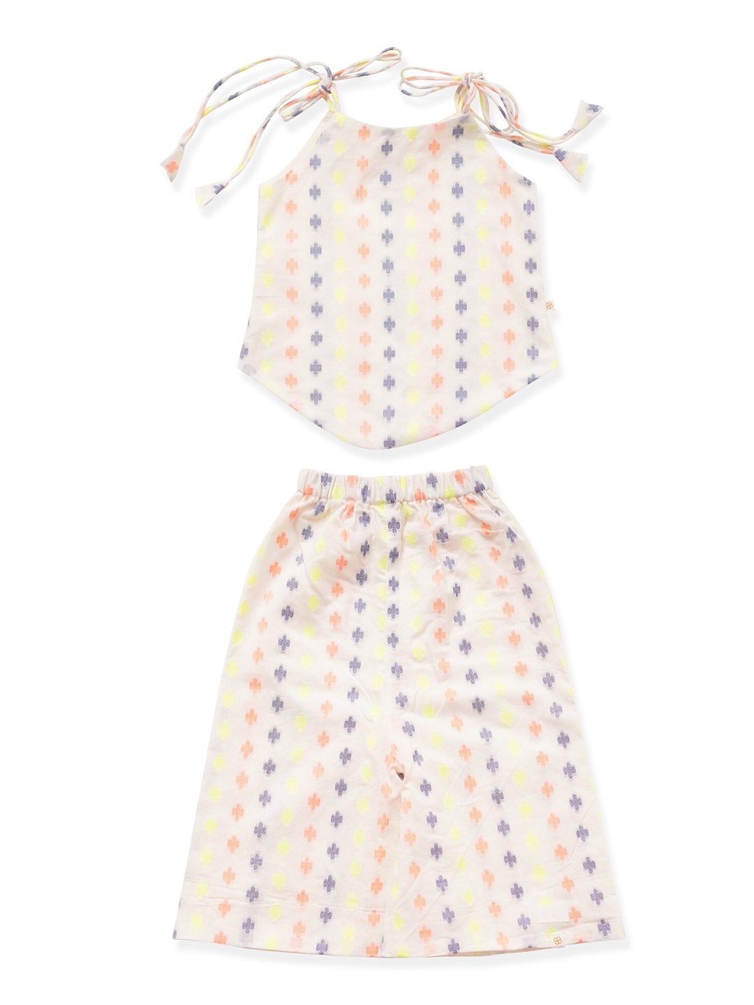 

GREENDIGO Unisex Kids Printed Top with Pyjamas, Off white