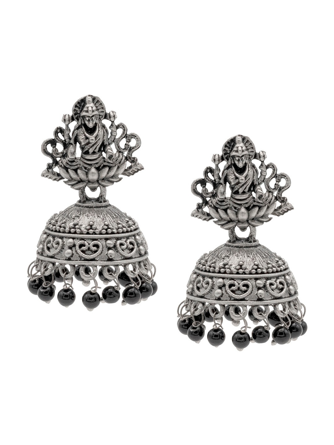 

Shining Jewel - By Shivansh Silver-Plated Jhumkas