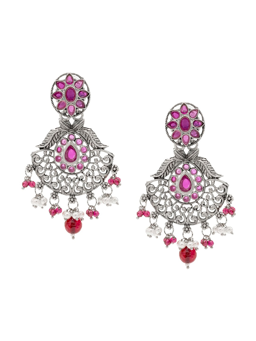 

Shining Jewel - By Shivansh Silver-Plated Classic Drop Earrings