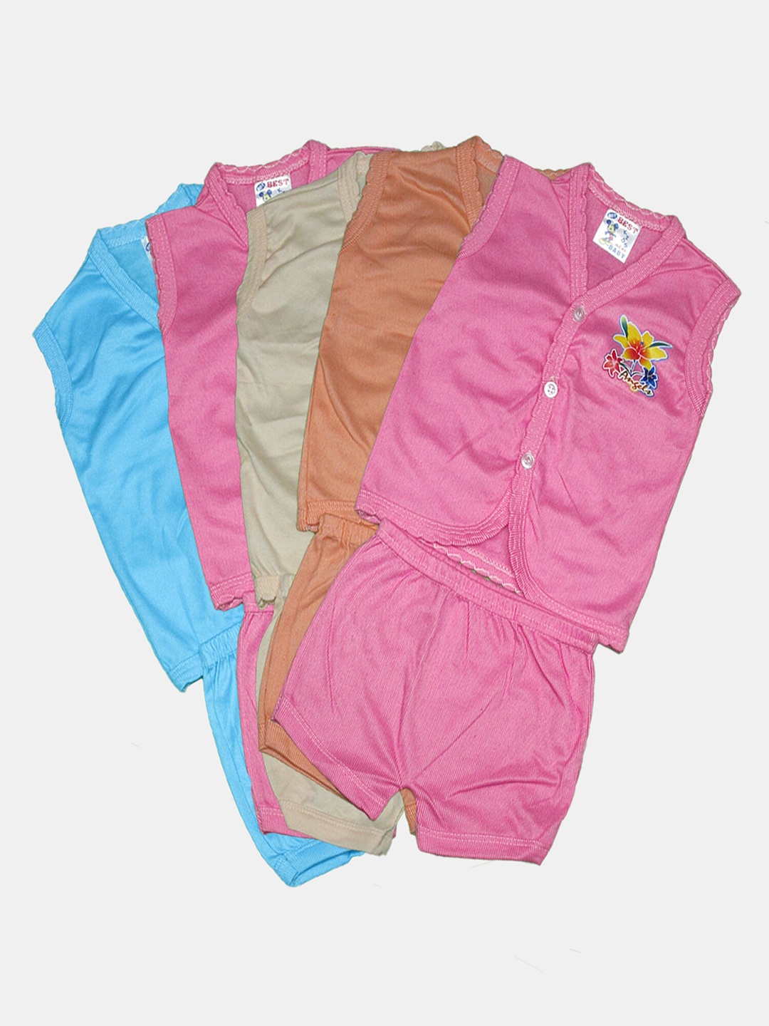 

Peerless Wear Unisex Kids Printed Shirt with Shorts, Pink