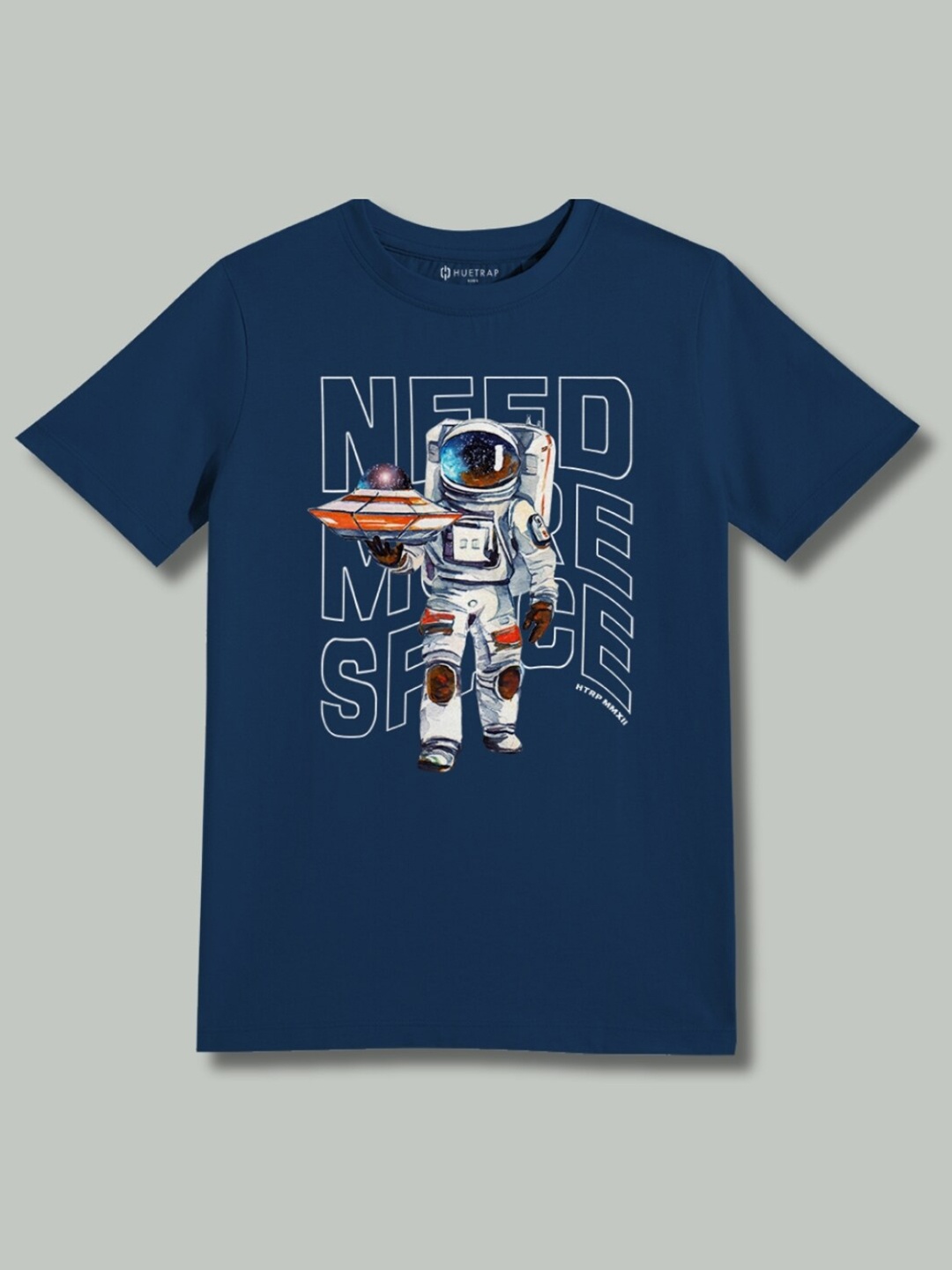 

Huetrap Boys Need More Space Graphic Printed Cotton T-shirt, Navy blue