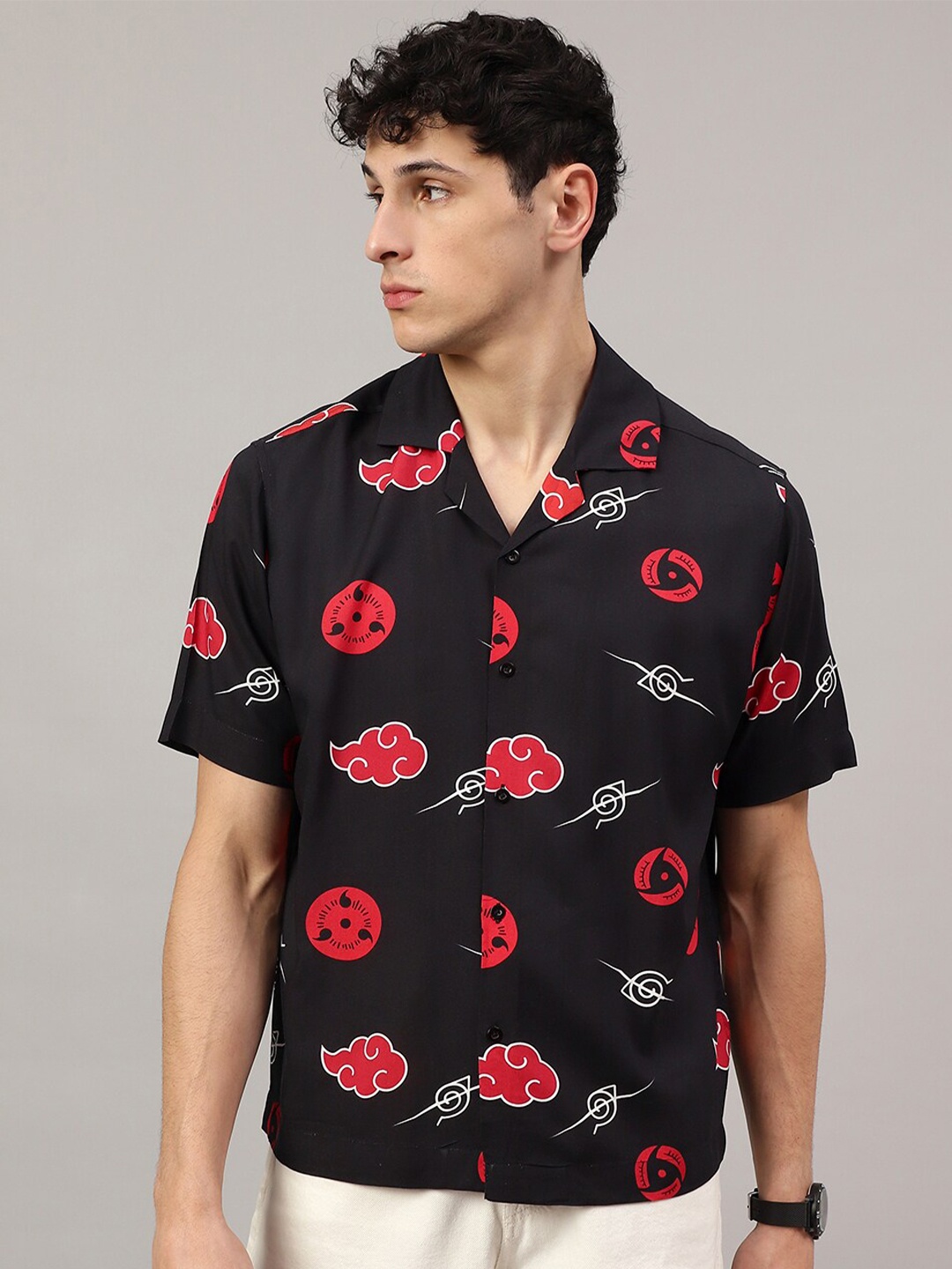 

Free Authority Naruto Printed Casual Shirt, Black
