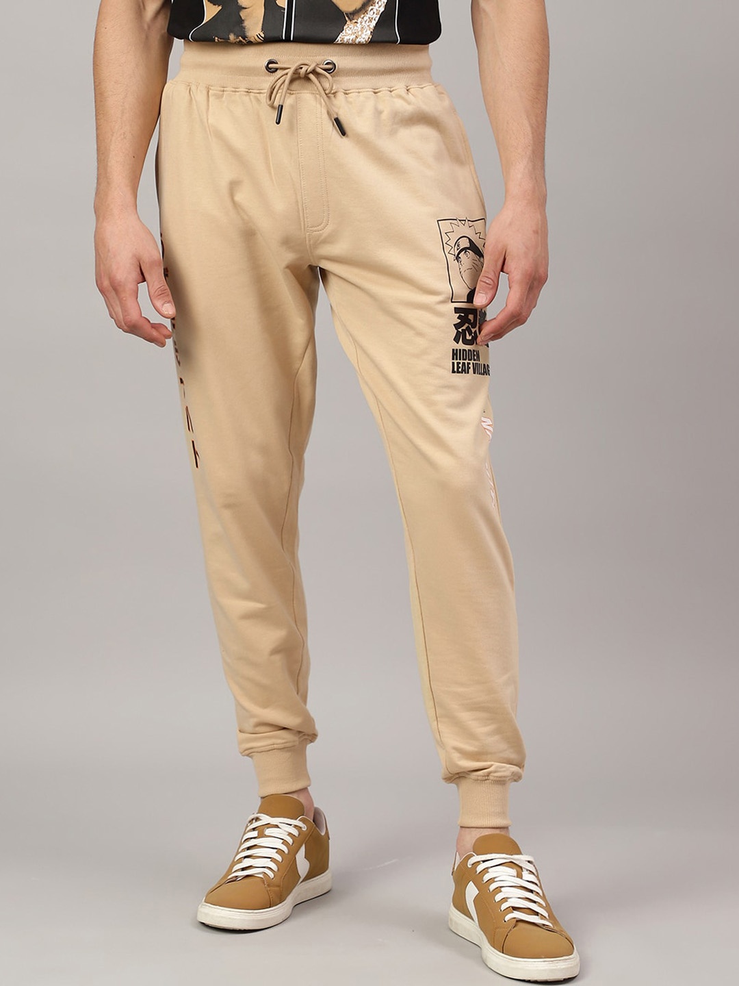 

Free Authority Men Regular Fit Naruto Printed Joggers, Beige