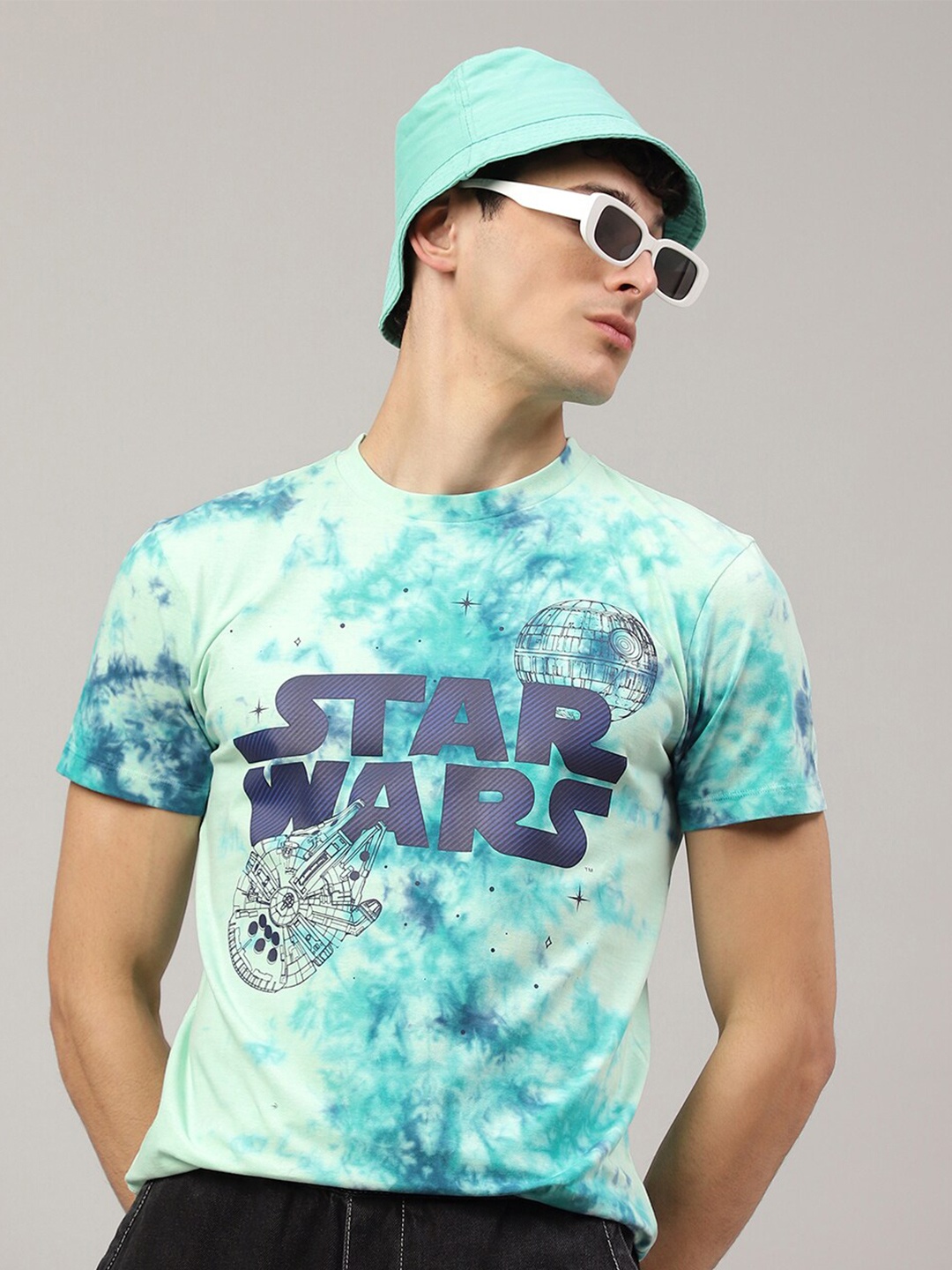

Free Authority Star Wars-Printed Pure-Cotton T-Shirt, Teal