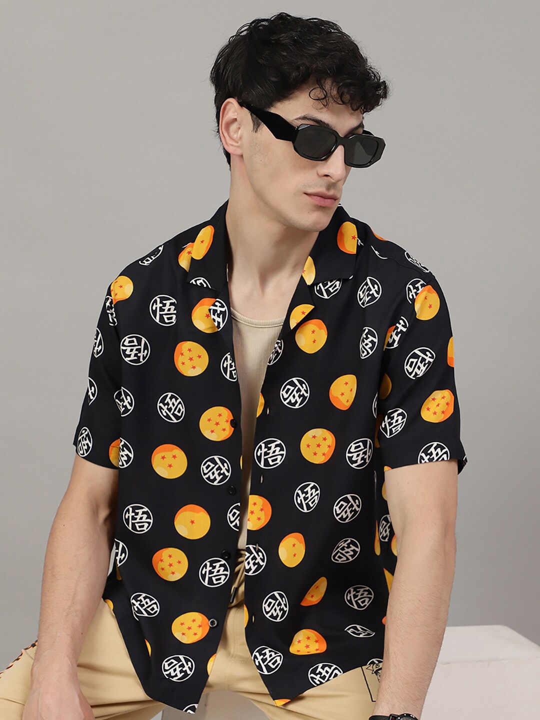 Free Authority Dragon Ball Z Printed Casual Shirts, Black