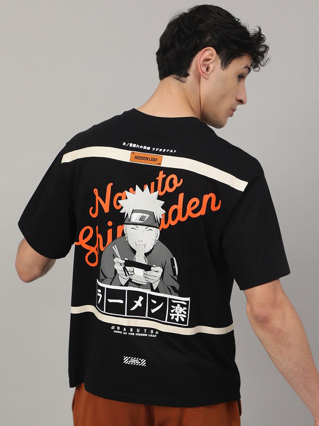 

Free Authority Naruto Printed Loose Fit Pure Cotton T-Shirt, Black