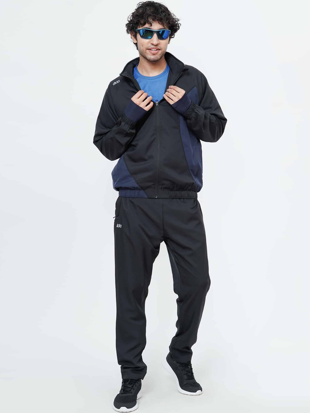 

DIDA Men Comfort Fit Mock Collar Active Premium Tracksuits, Black