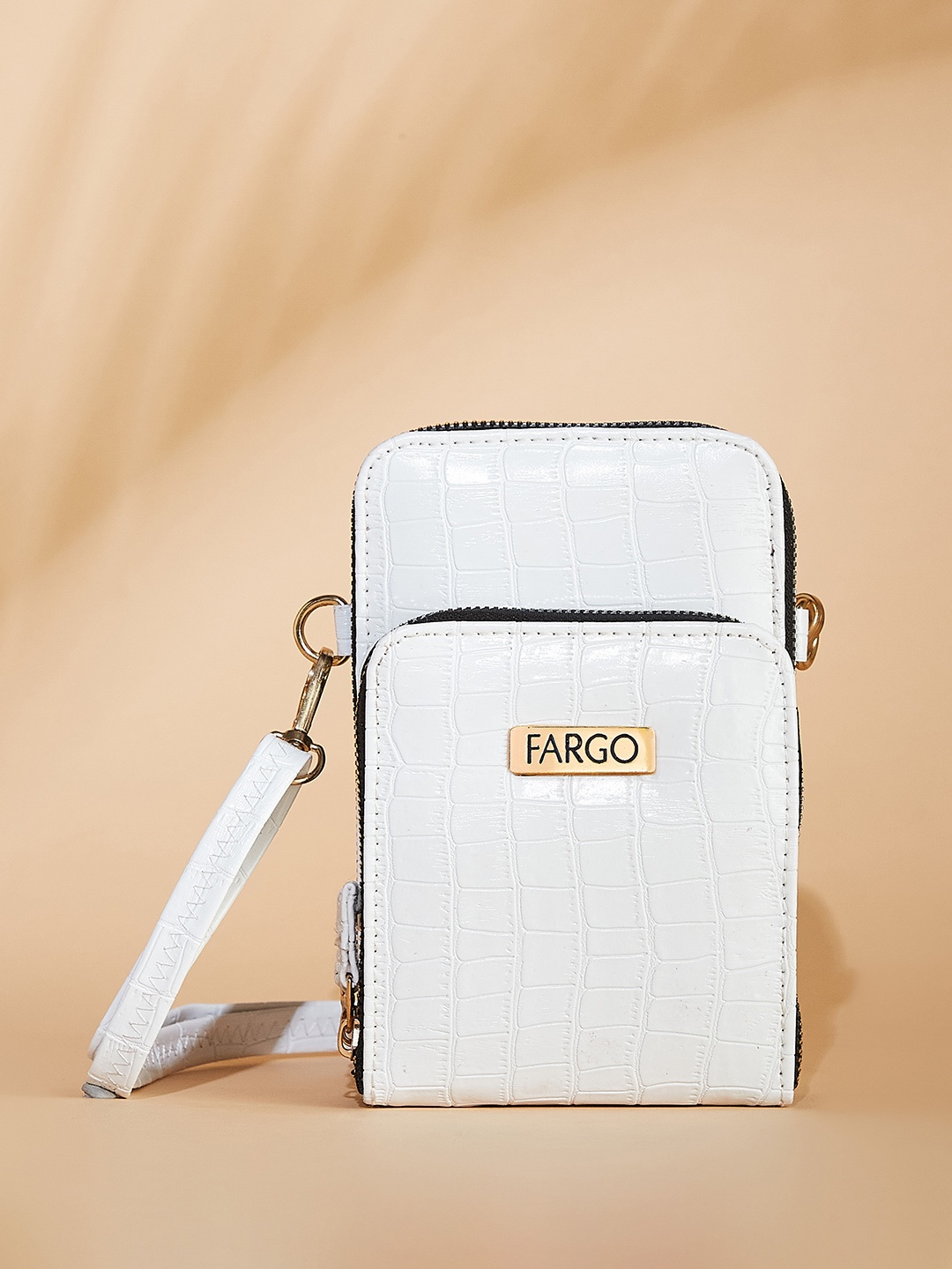 

FARGO Textured Zip Detail With Sling Bag, White