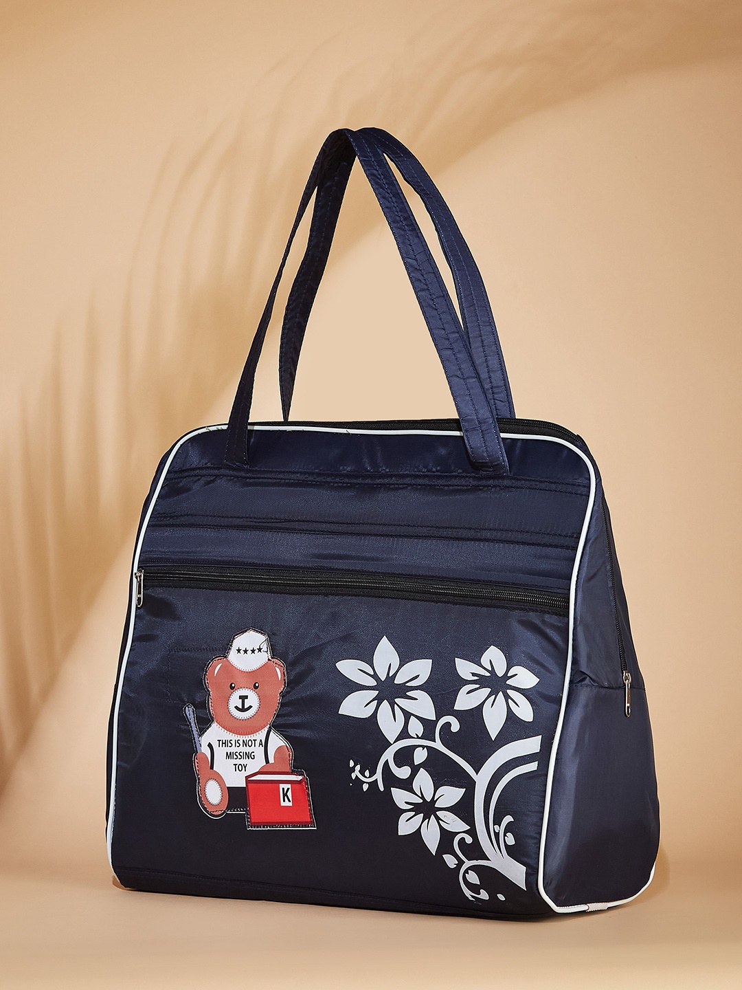 

FARGO Floral Printed Structured Handheld Bag, Blue