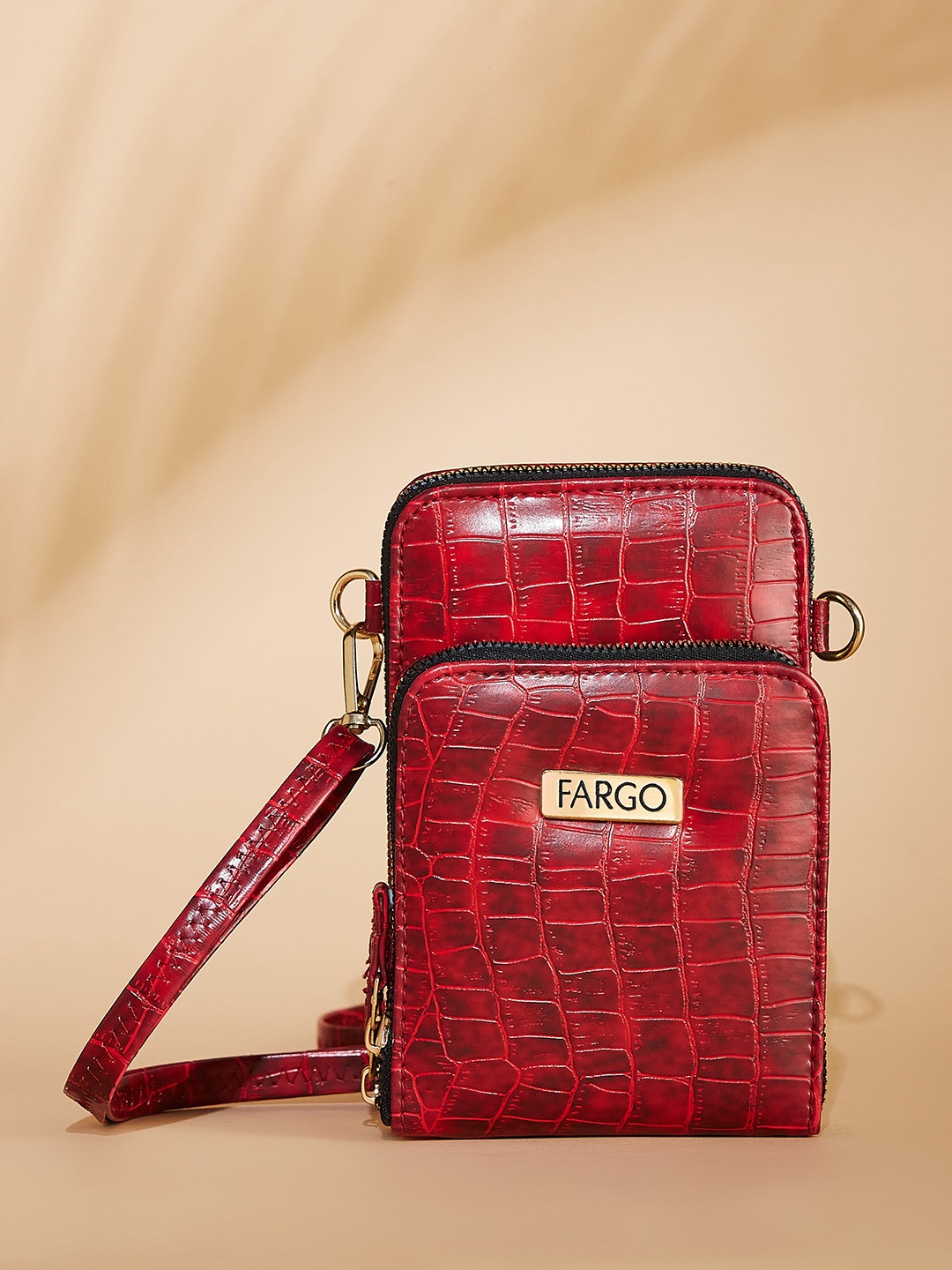 

FARGO Textured Structured Sling Bag, Maroon