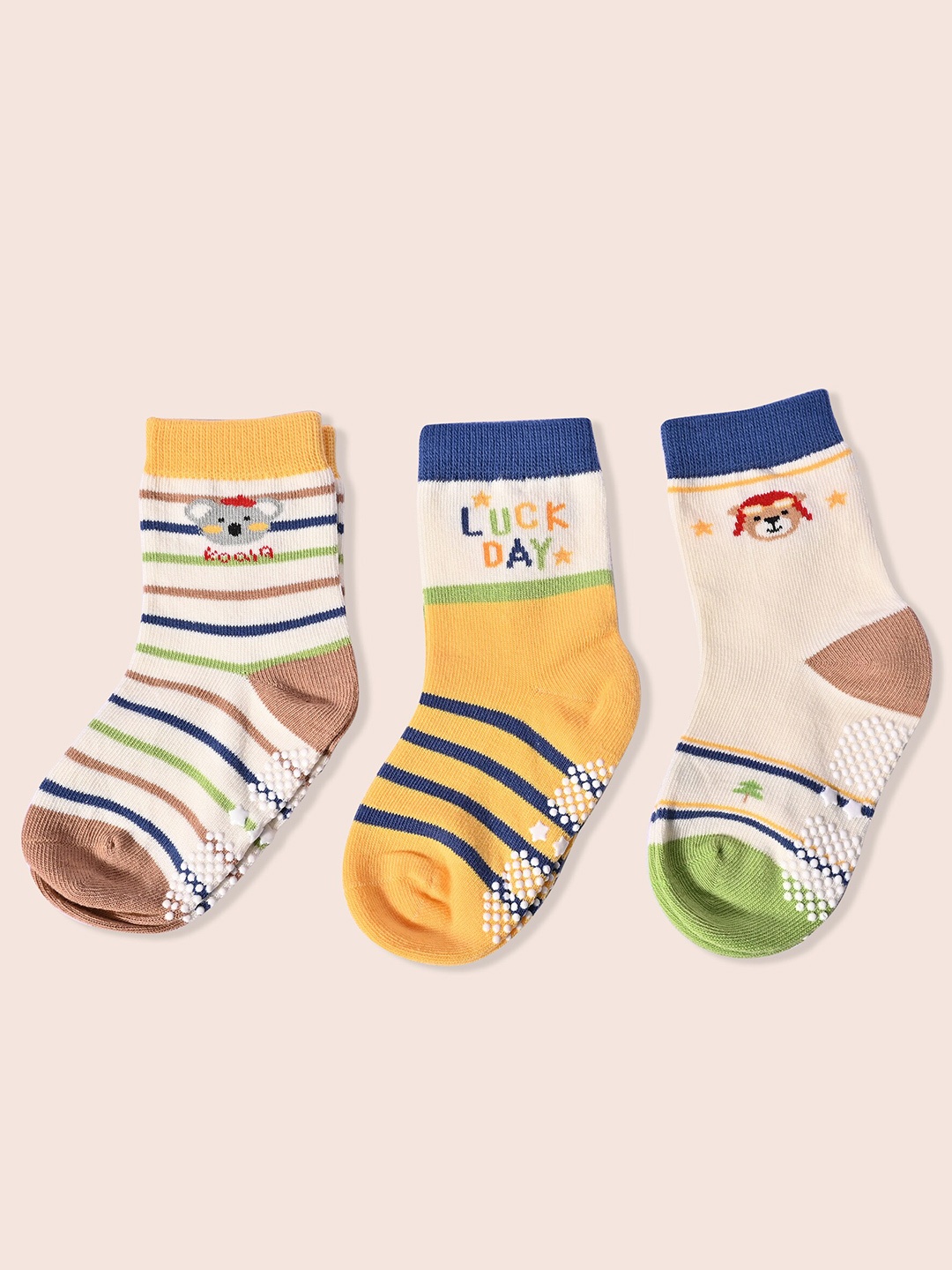 

BAESD Kids Pack Of 3 Patterned Above Ankle-Length Socks, White