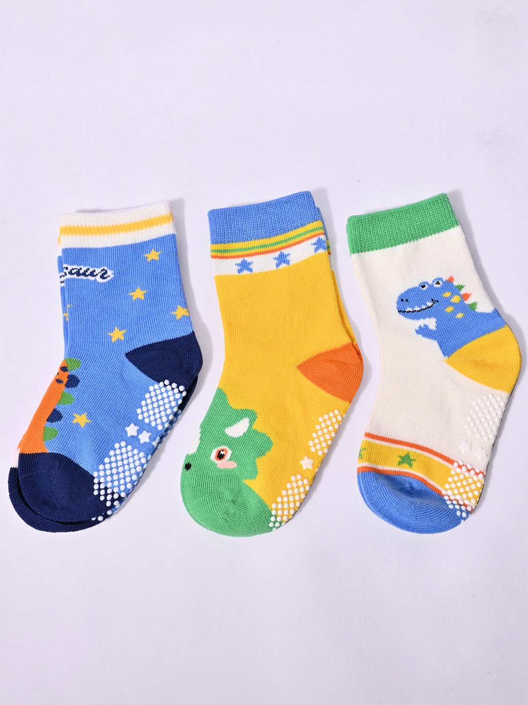 

BAESD Kids Pack Of 3 Patterned Above Ankle Length Socks, Blue